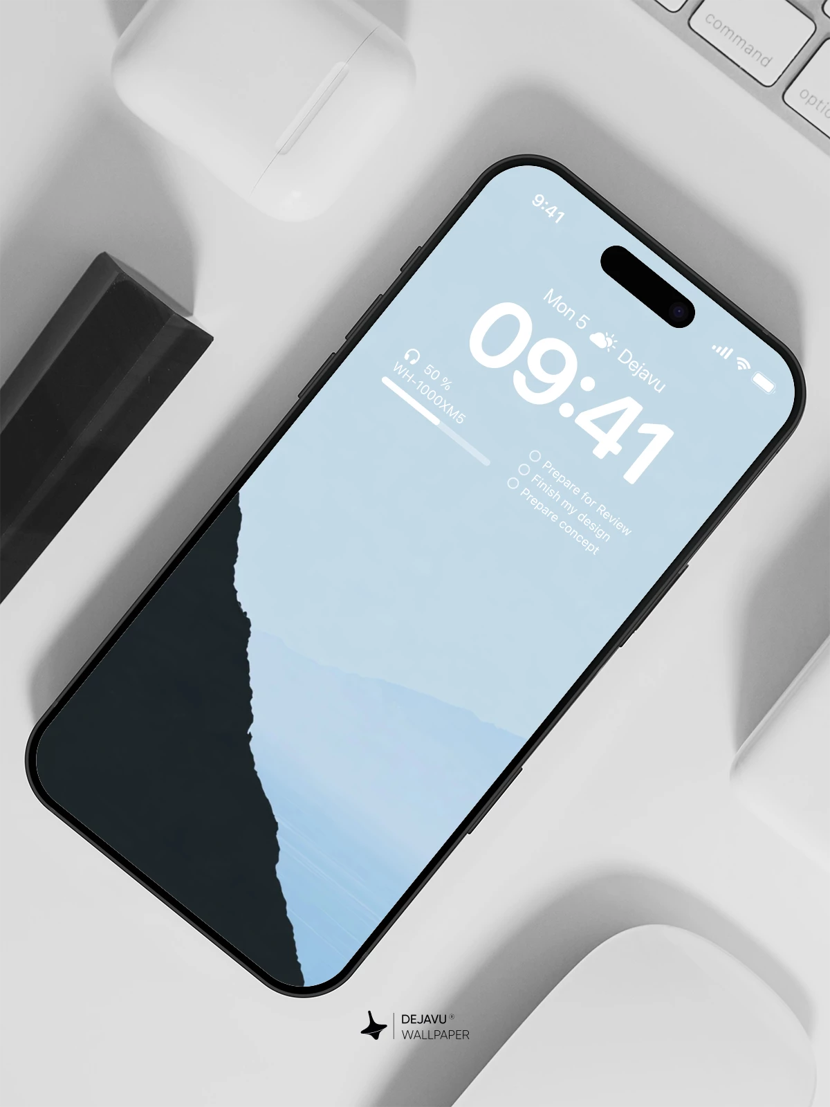 Mountain Cliff Silhouette Wallpaper 4K for iPhone Lock Screen