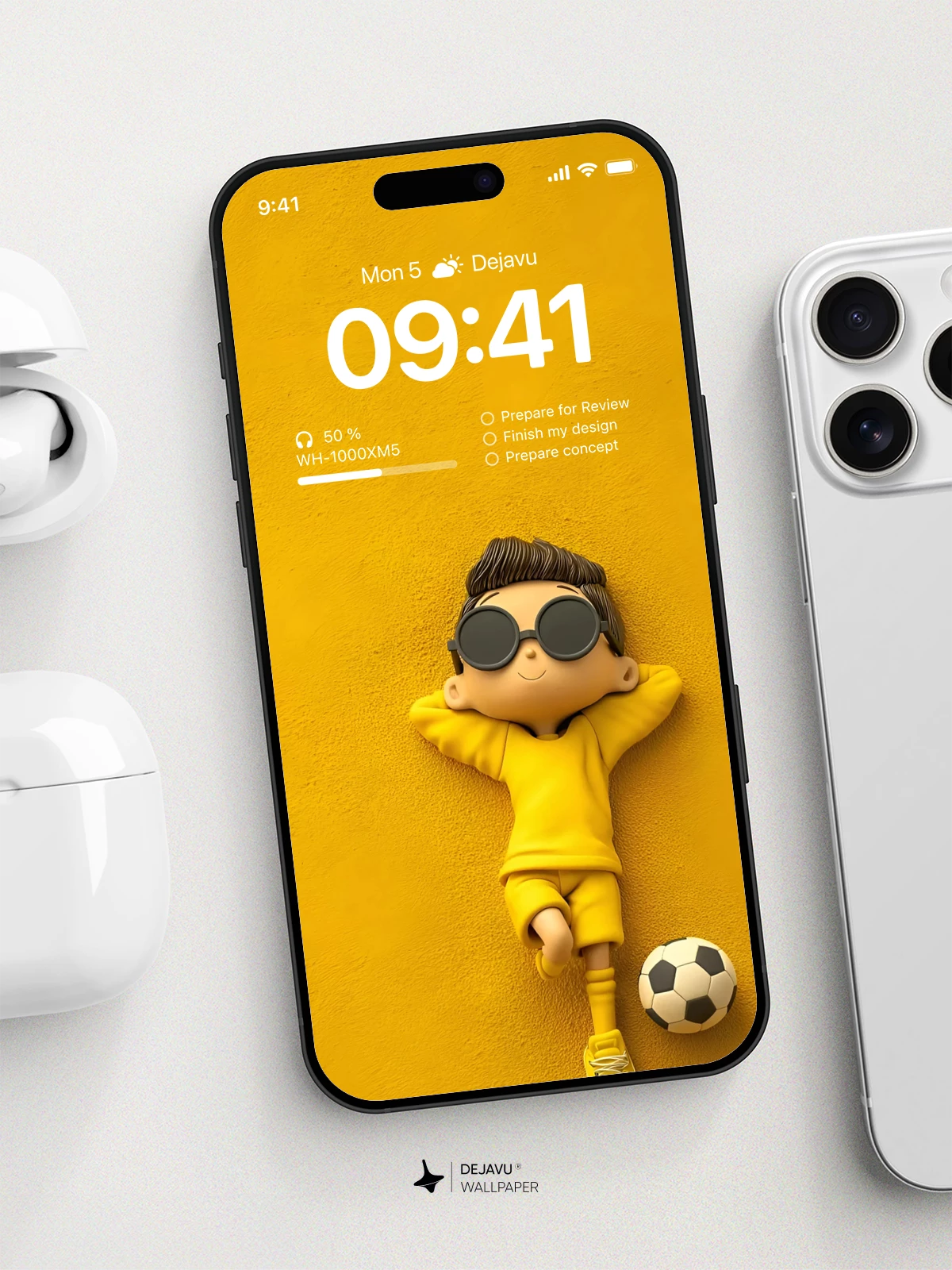 Yellow 3D Boy with Sunglasses Wallpaper 4K for iPhone Lock Screen