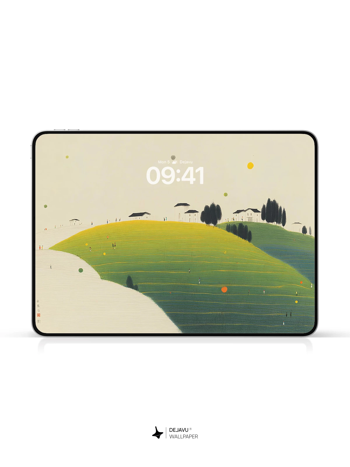 Minimal Green Hill Landscape Wallpaper 4K for iPhone Lock Screen
