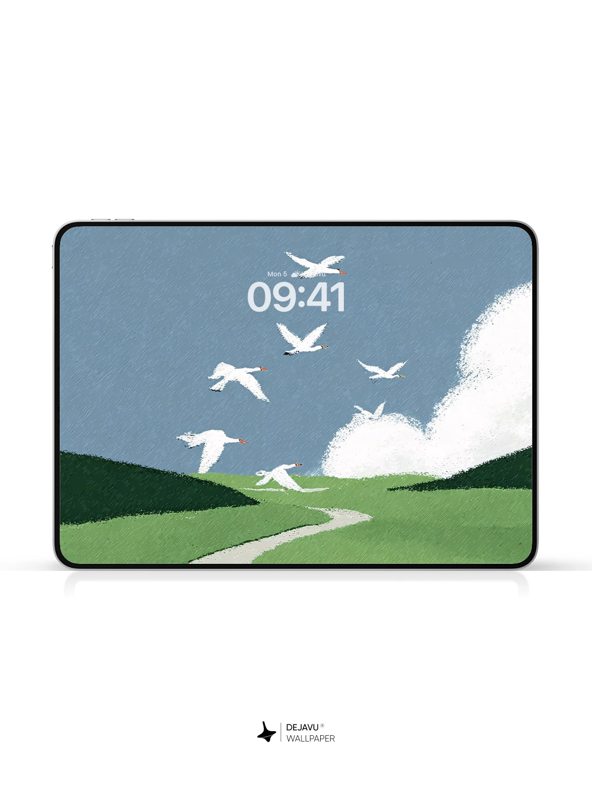 Green Hills and Birds Wallpaper 4K for iPhone Lock Screen