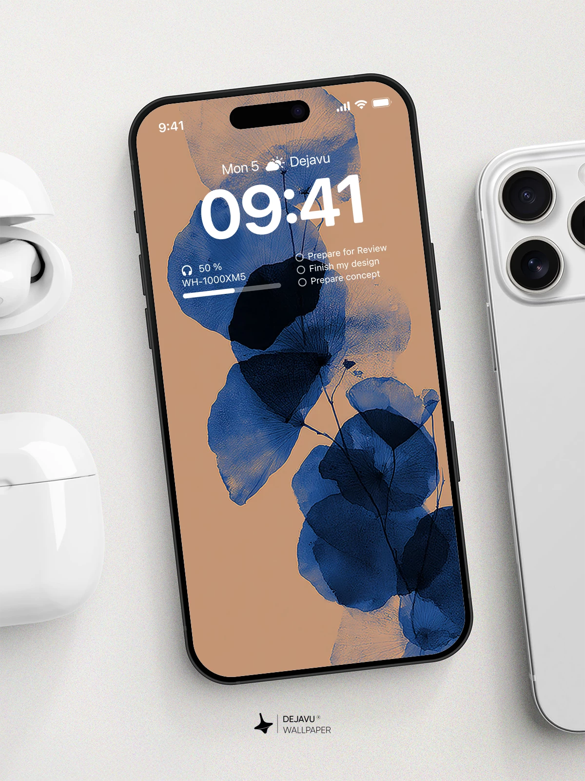 Blue Ginkgo Leaves Wallpaper 4K for iPhone Lock Screen