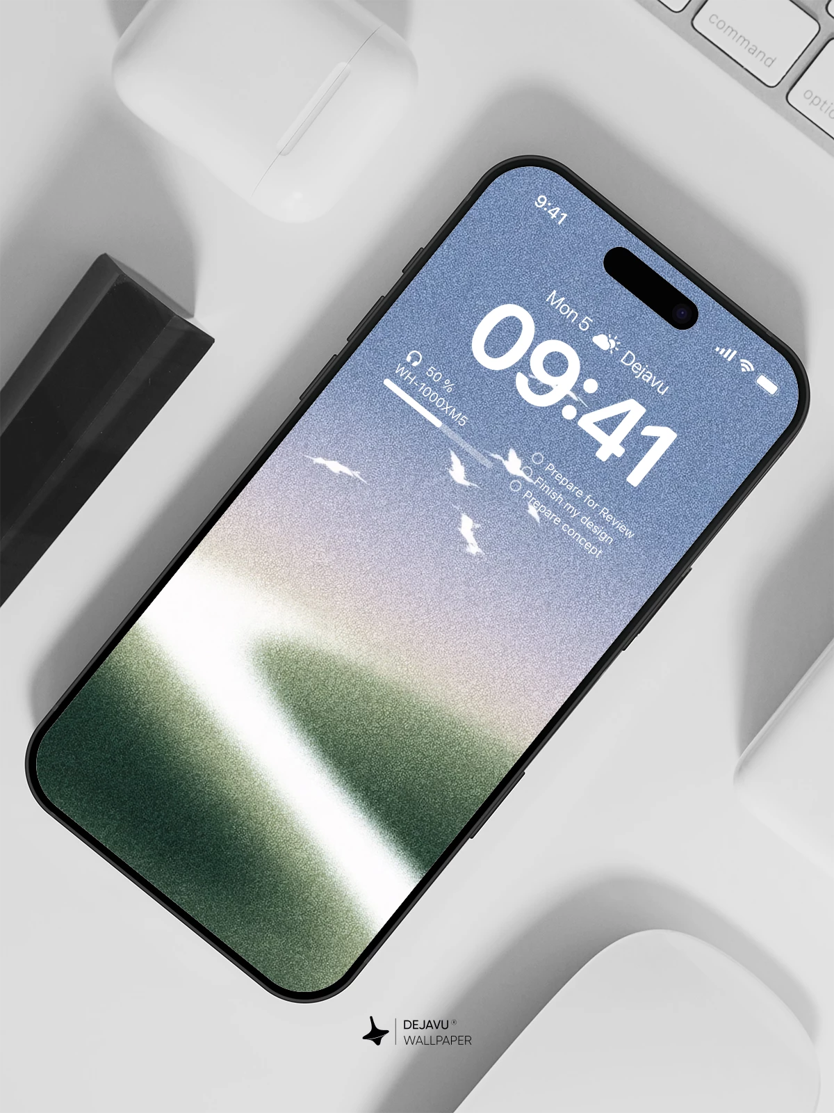 Minimal Green Hills Wallpaper 4K for iPhone Lock Screen