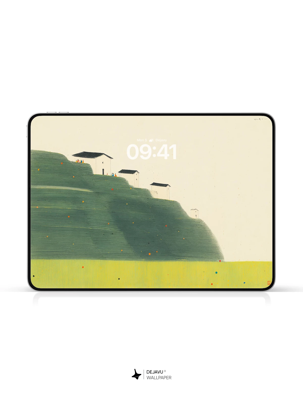 Minimalist Hillside Houses Wallpaper 4K for iPhone Lock Screen