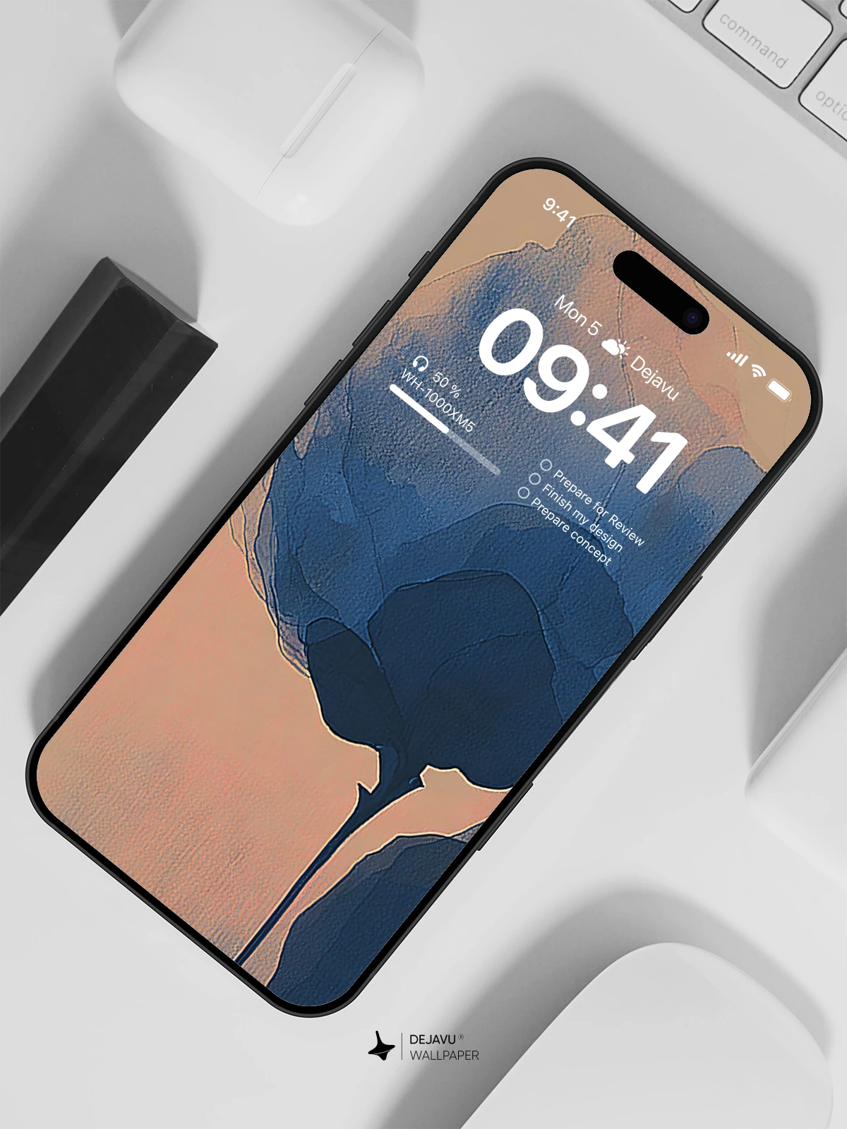 Abstract Blue Flower Wallpaper 4K for iPhone Lock Screen