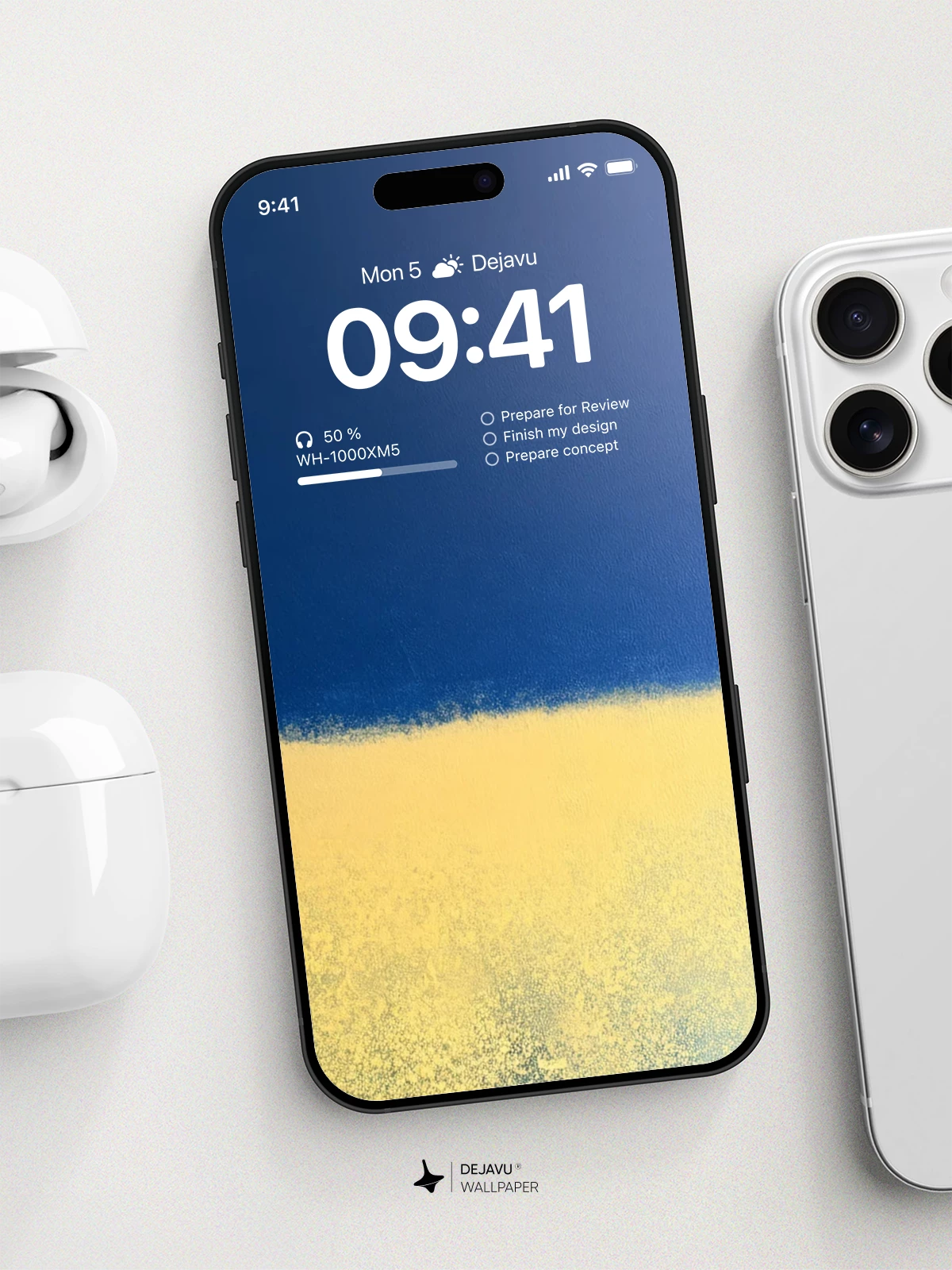 Yellow and Blue Gradient Wallpaper 4K for iPhone Lock Screen
