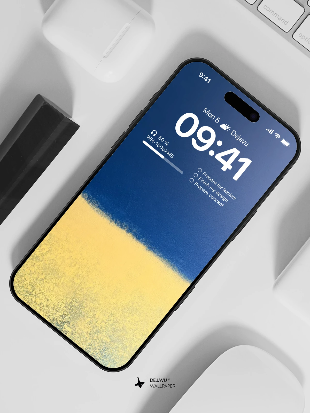 Yellow and Blue Gradient Wallpaper 4K for iPhone Lock Screen