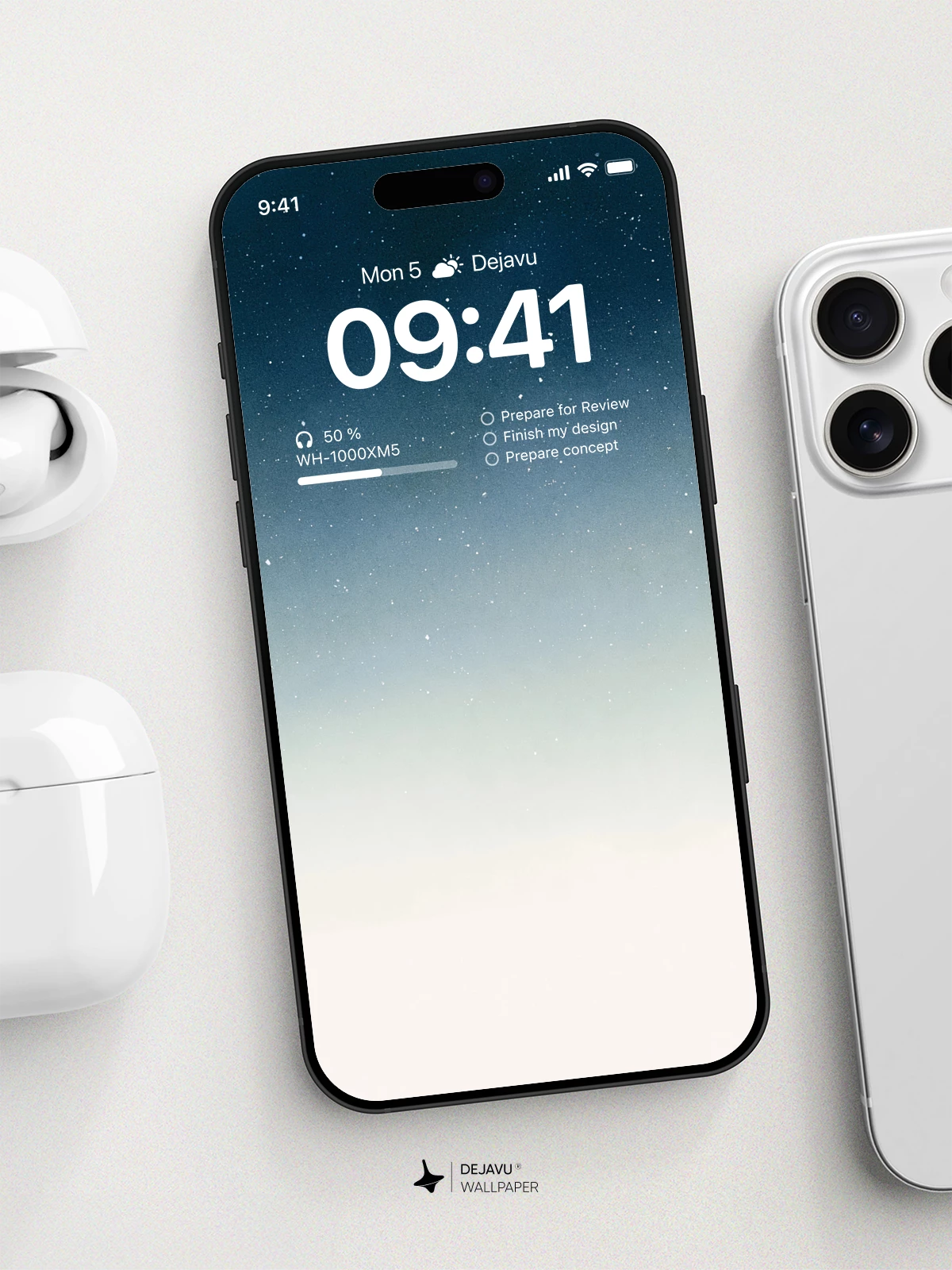 Starry Night Sky Gradient Wallpaper 4K for iPhone Lock Screen