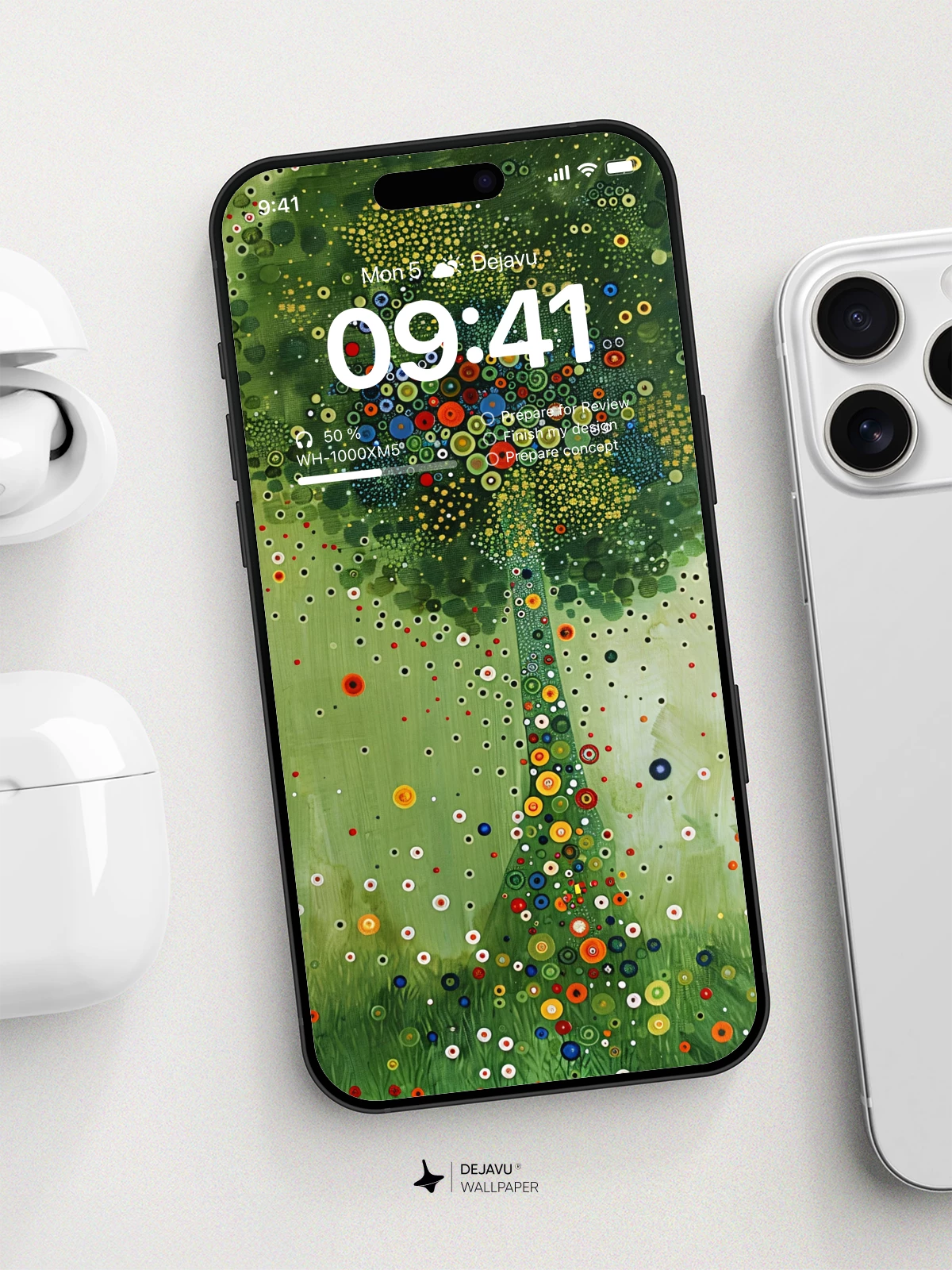 Colorful Dots Tree Wallpaper 4K for iPhone Lock Screen
