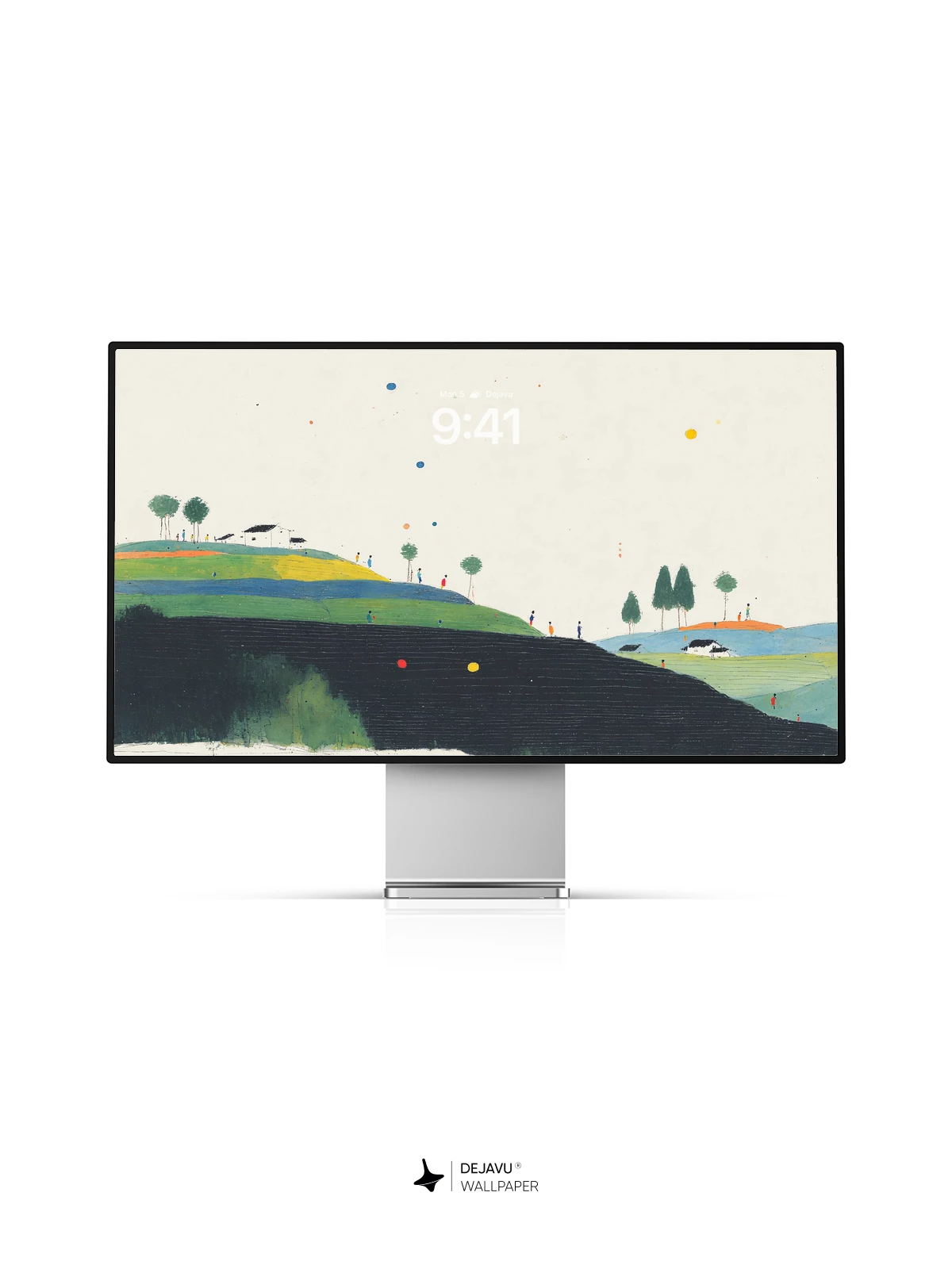 Minimalist Landscape Illustration Wallpaper 4K for iPhone Lock Screen