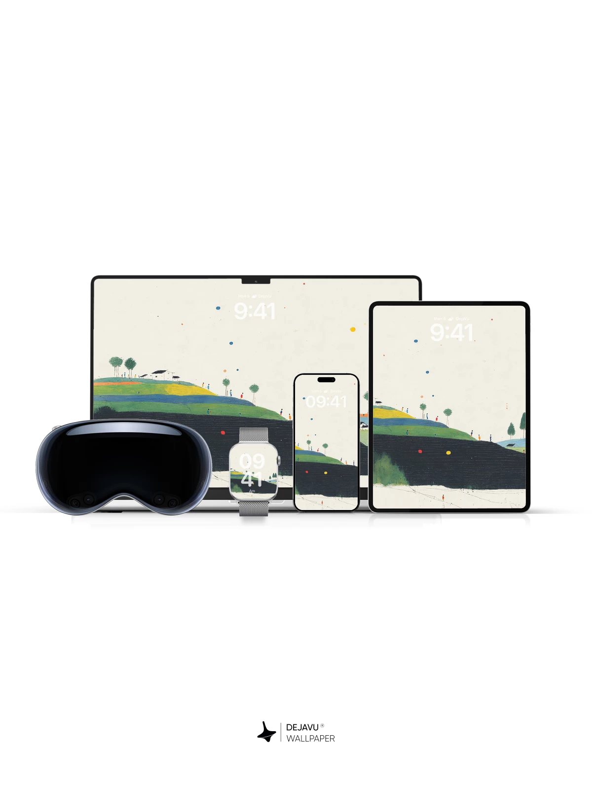 Minimalist Landscape Illustration Wallpaper 4K for iPhone Lock Screen