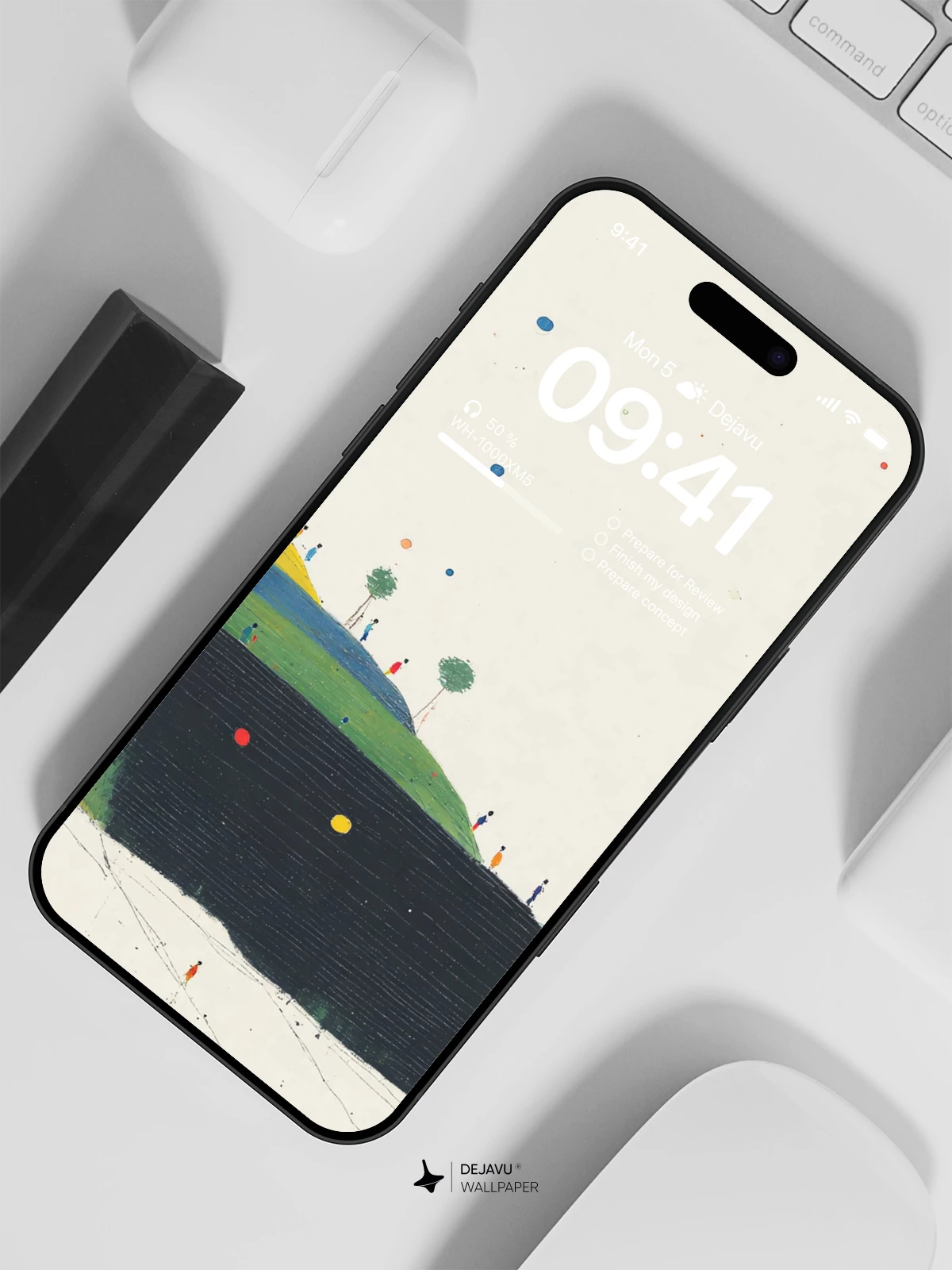 Minimalist Landscape Illustration Wallpaper 4K for iPhone Lock Screen
