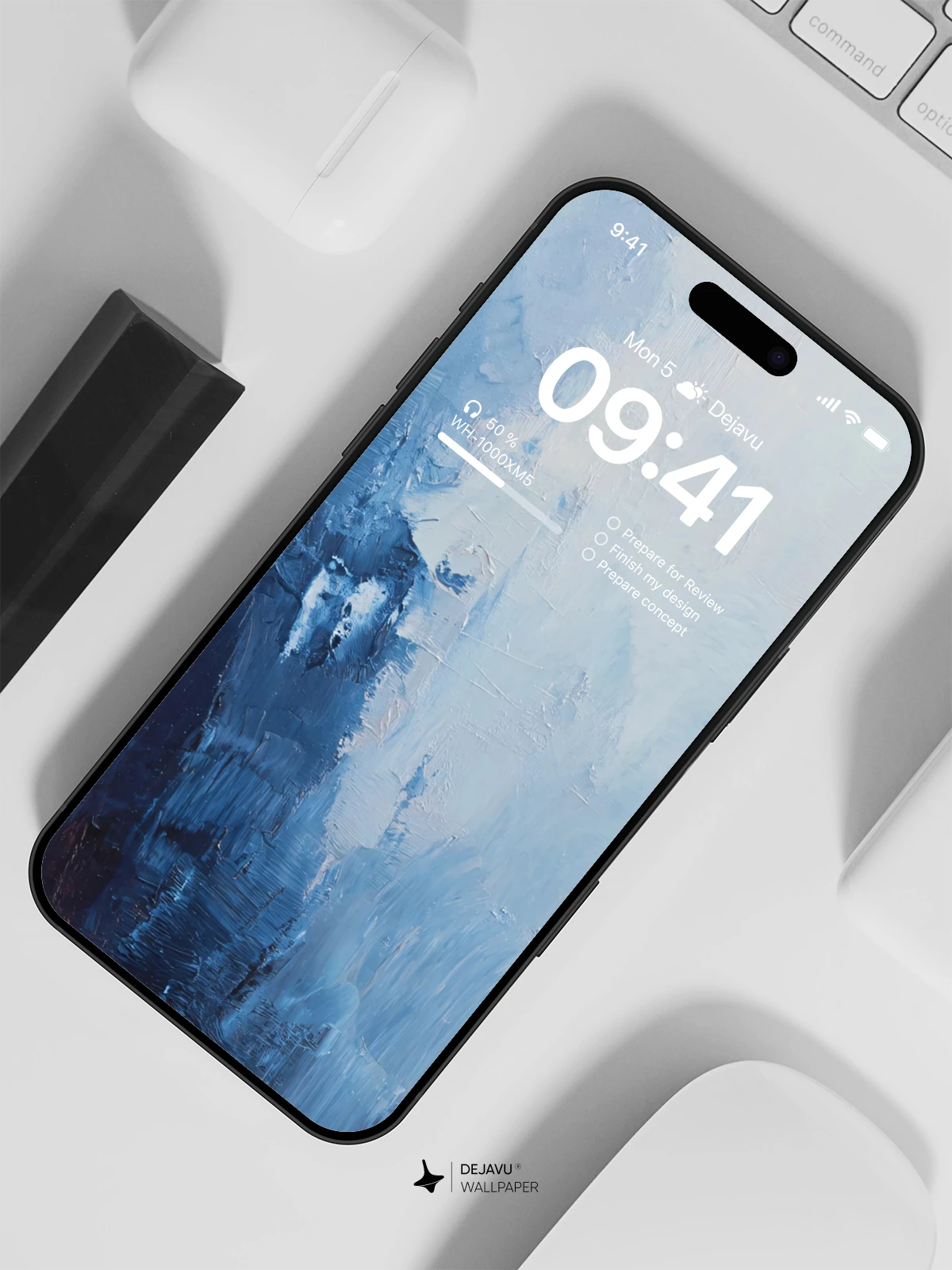 Blue Abstract Art Wallpaper 4K for iPhone Lock Screen