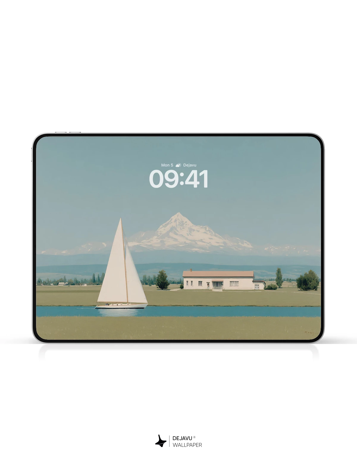 Sailboat Lake Mountain Wallpaper 4K for iPhone Lock Screen