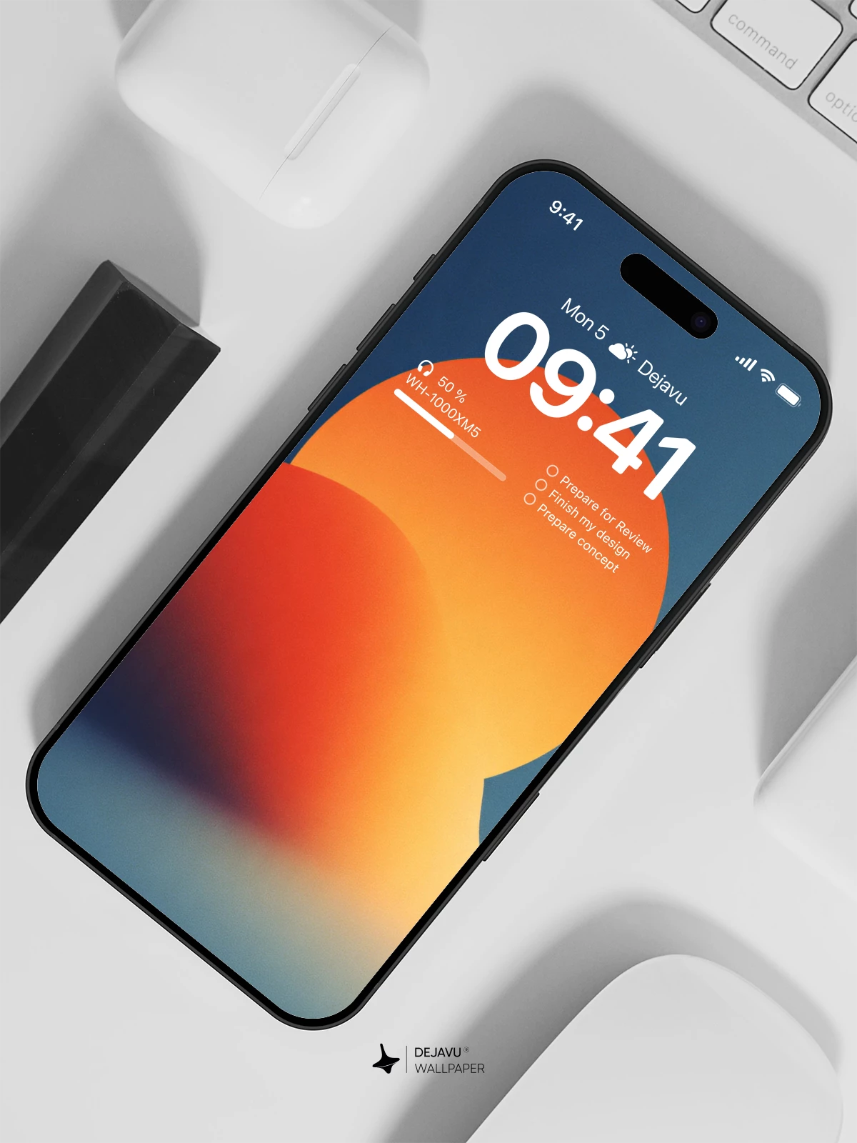 Orange Sun Minimal Wallpaper 4K for iPhone Lock Screen