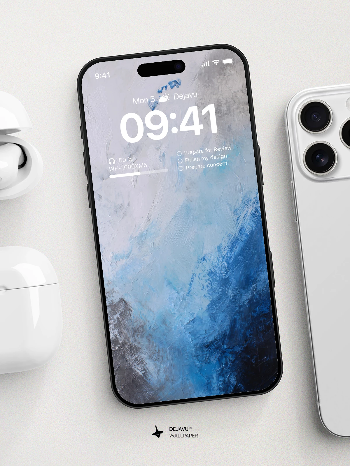 Abstract Blue White Gray Wallpaper 4K for iPhone Lock Screen