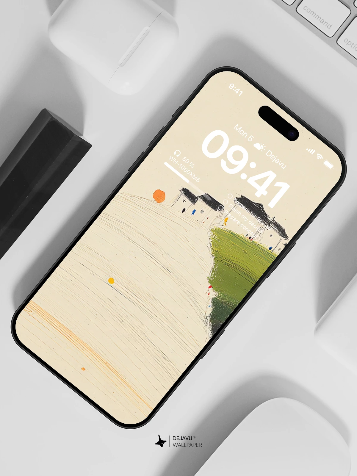 Minimalist Abstract Landscape Wallpaper 4K for iPhone Lock Screen