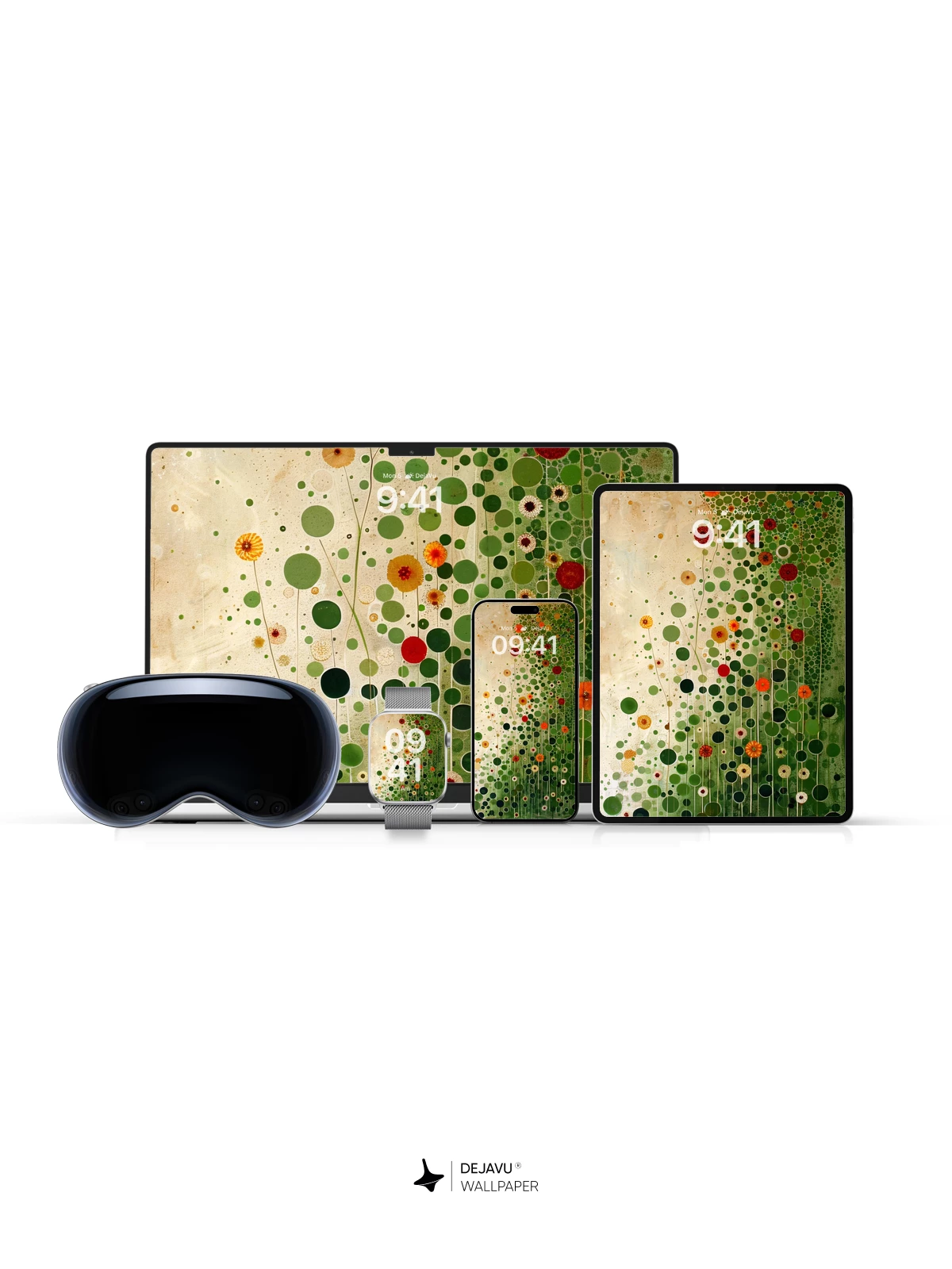 Green Abstract Floral Wallpaper 4K for iPhone Lock Screen