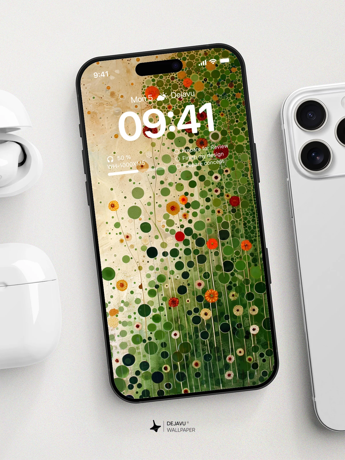 Green Abstract Floral Wallpaper 4K for iPhone Lock Screen