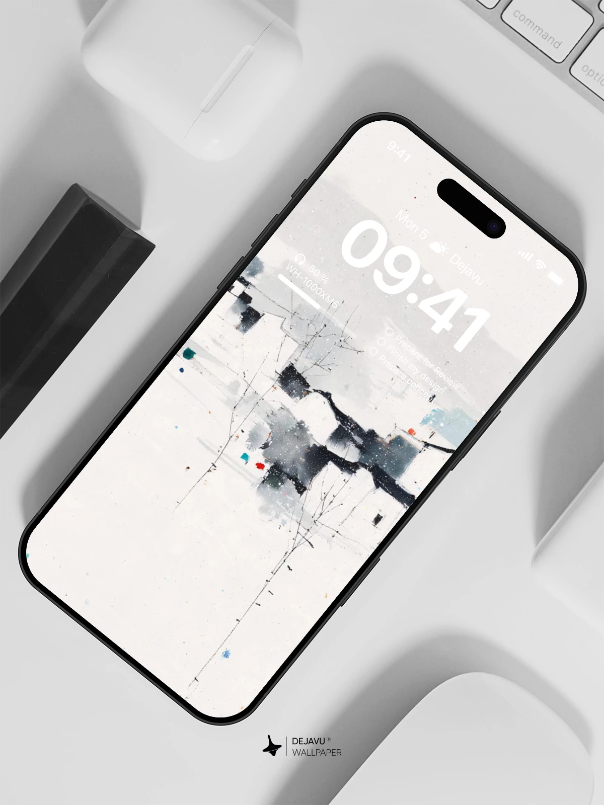 水墨乡村雪景壁纸 4K for iPhone Lock Screen