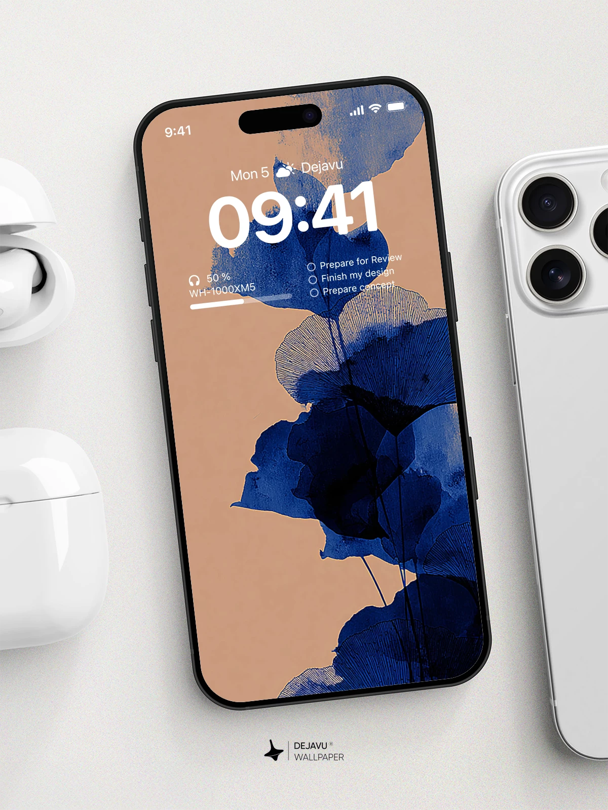 Blue Ginkgo Leaves Wallpaper 4K for iPhone Lock Screen