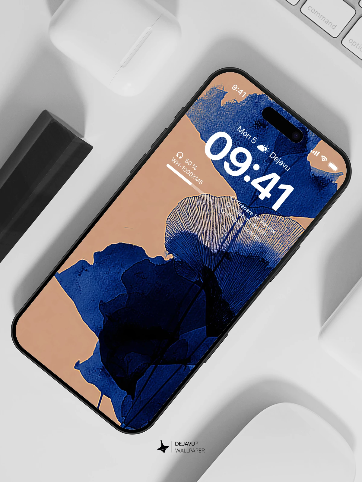 Blue Ginkgo Leaves Wallpaper 4K for iPhone Lock Screen