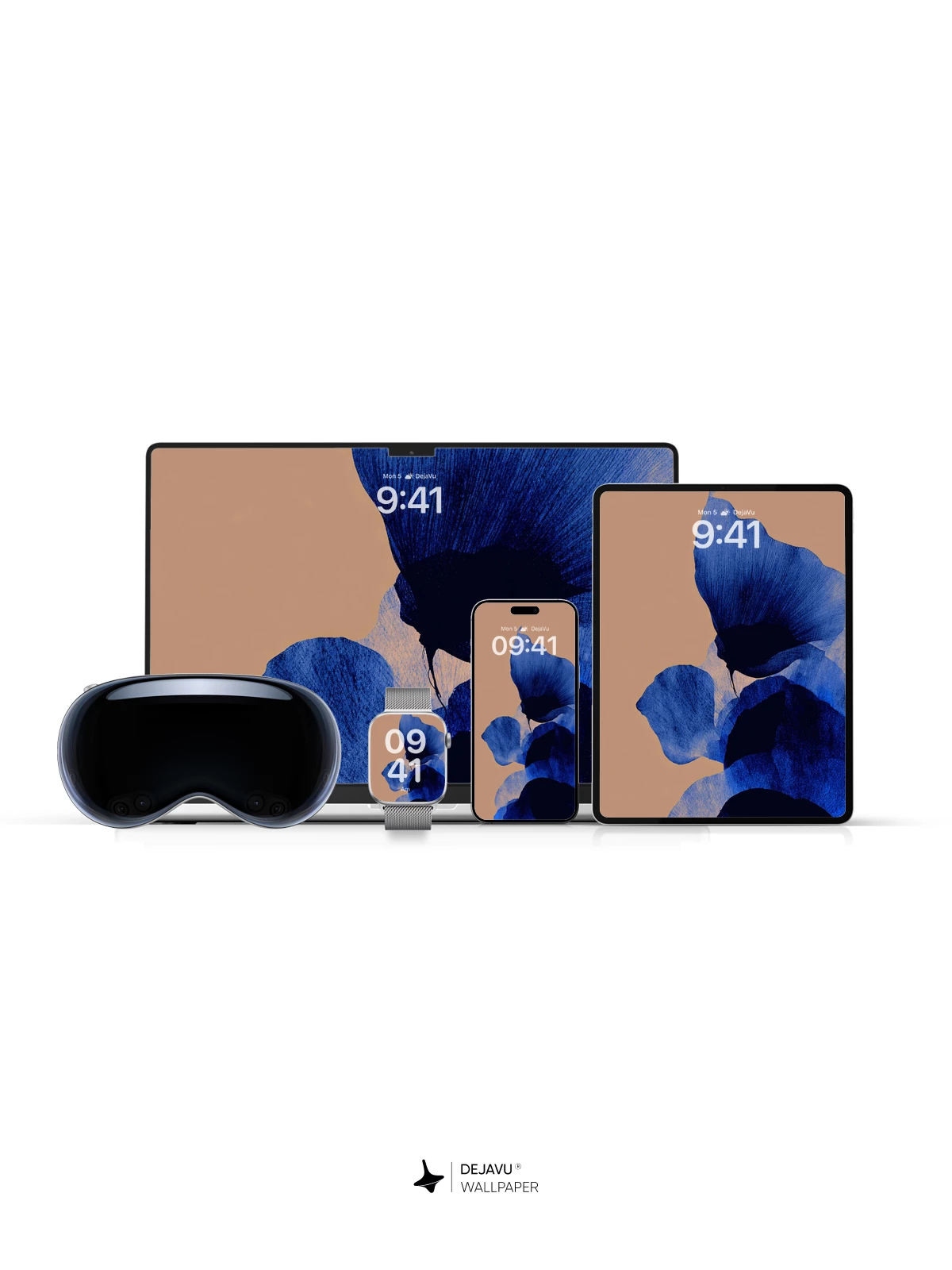 Blue Abstract Petals Wallpaper 4K for iPhone Lock Screen