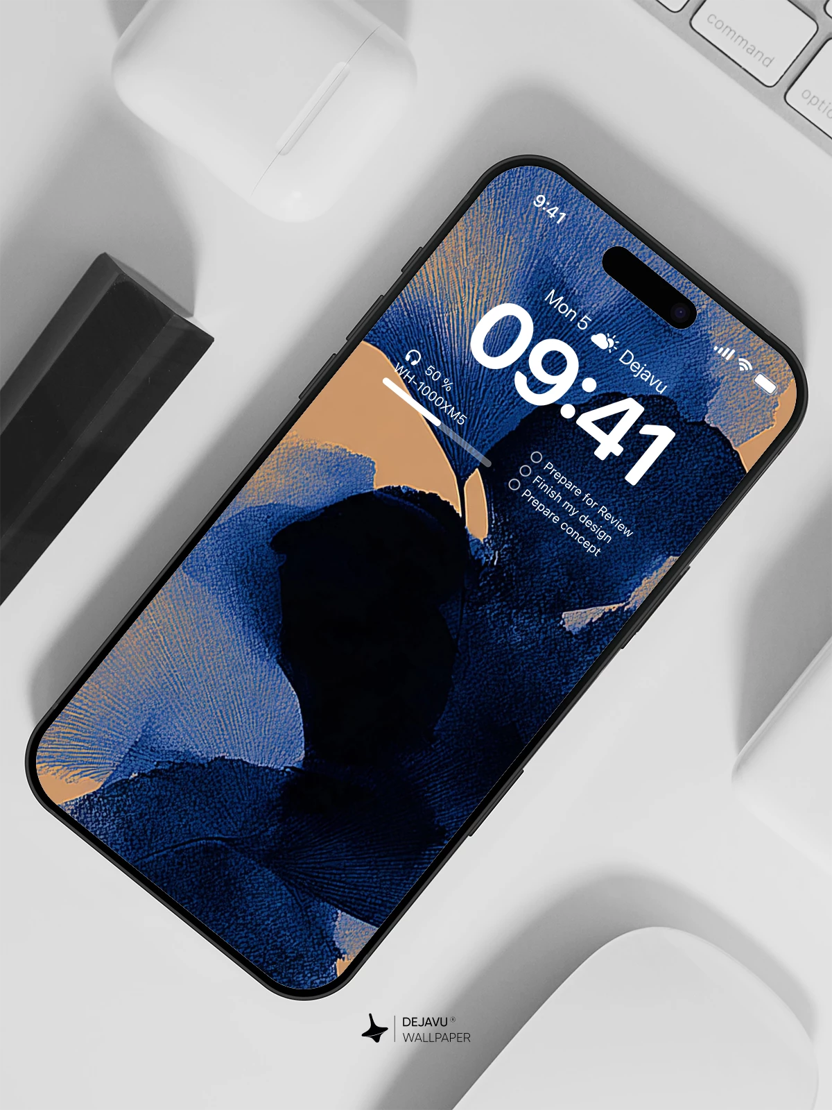 Blue Ginkgo Leaves Wallpaper 4K for iPhone Lock Screen