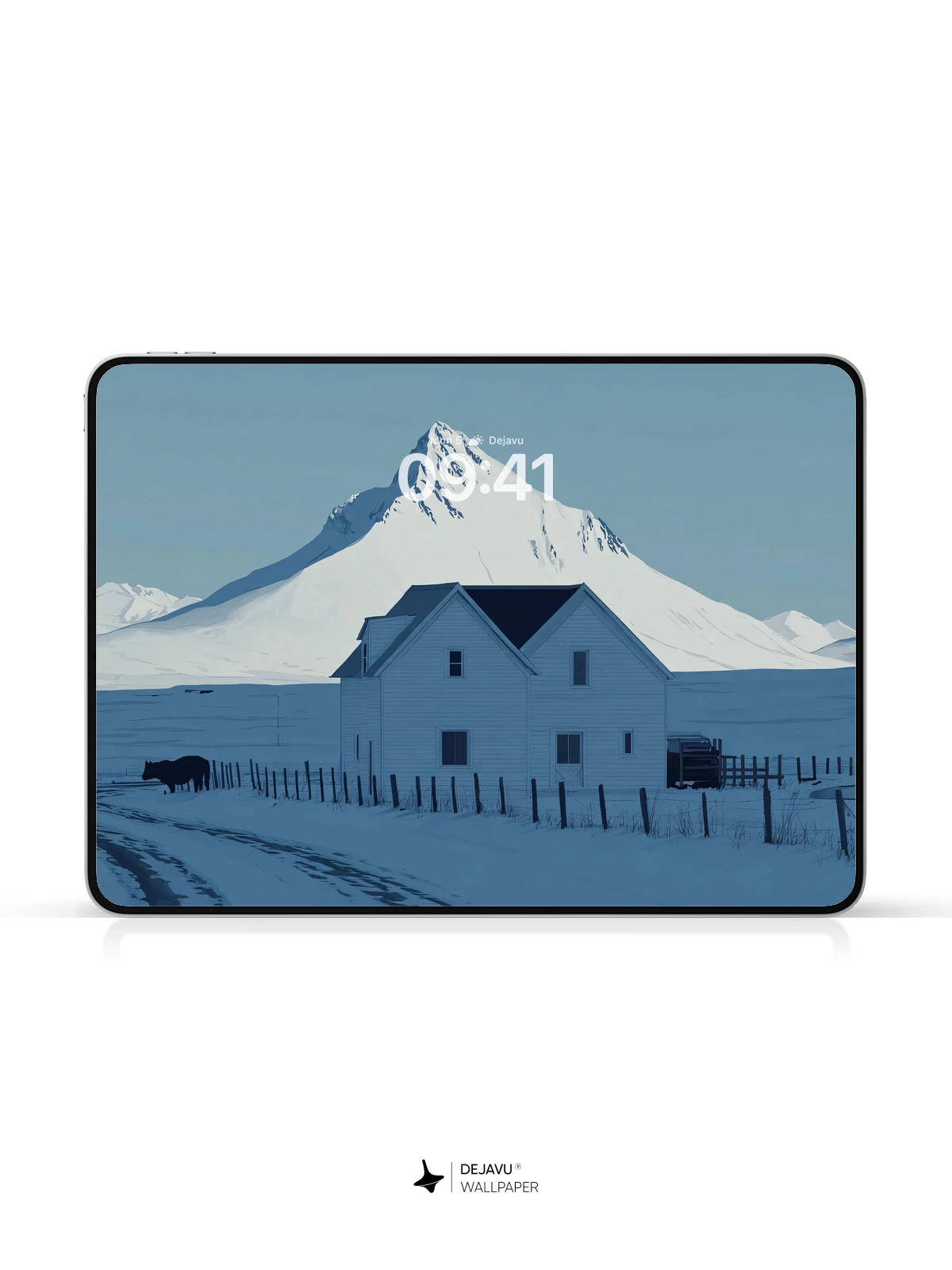 Snowy Mountain House Wallpaper 4K for iPhone Lock Screen