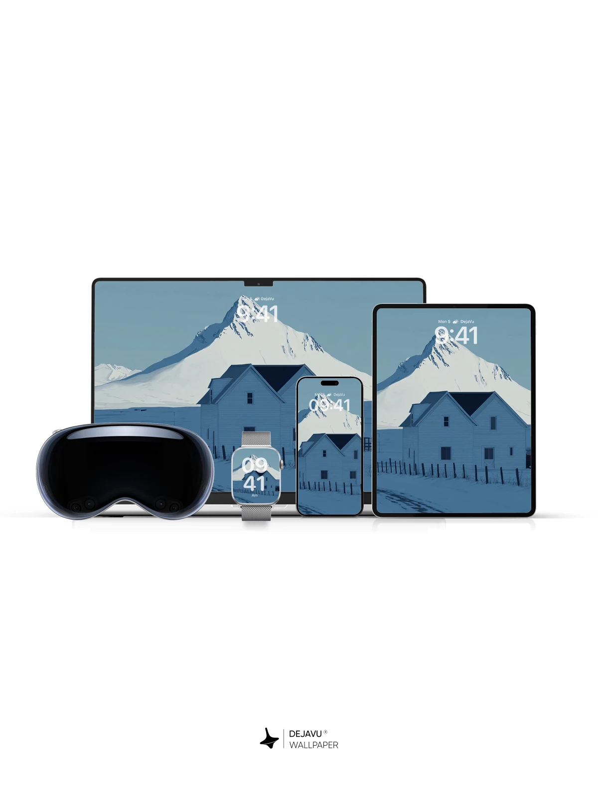 Snowy Mountain House Wallpaper 4K for iPhone Lock Screen