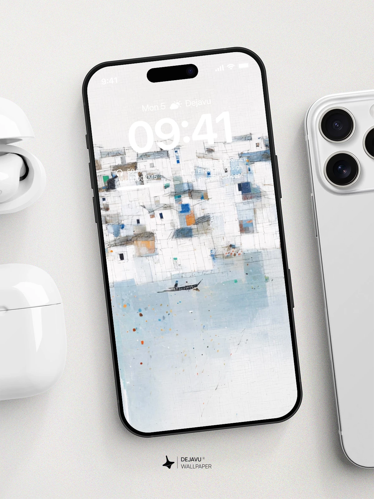 Watercolor Abstract Cityscape Wallpaper 4K for iPhone Lock Screen