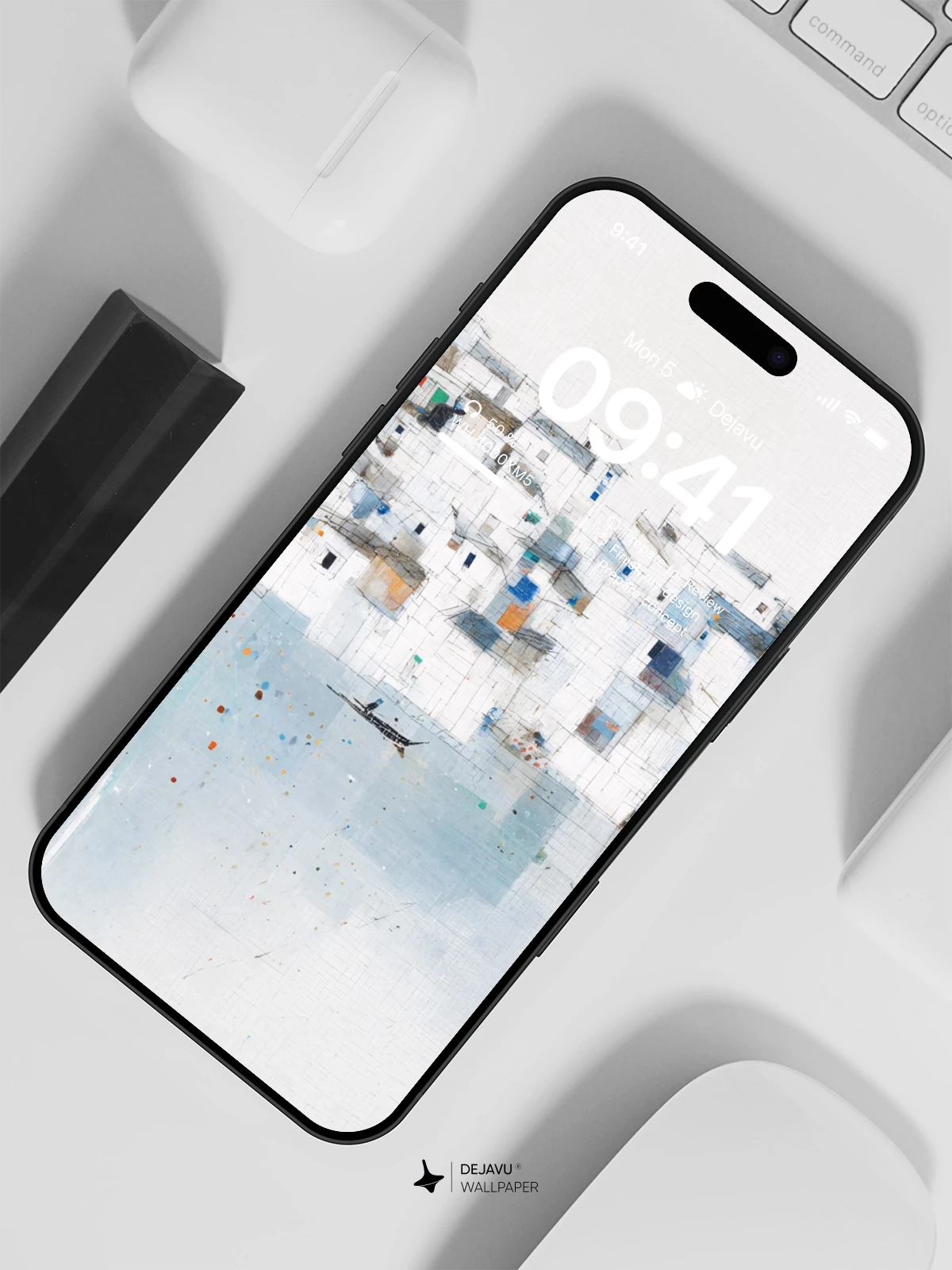 Watercolor Abstract Cityscape Wallpaper 4K for iPhone Lock Screen