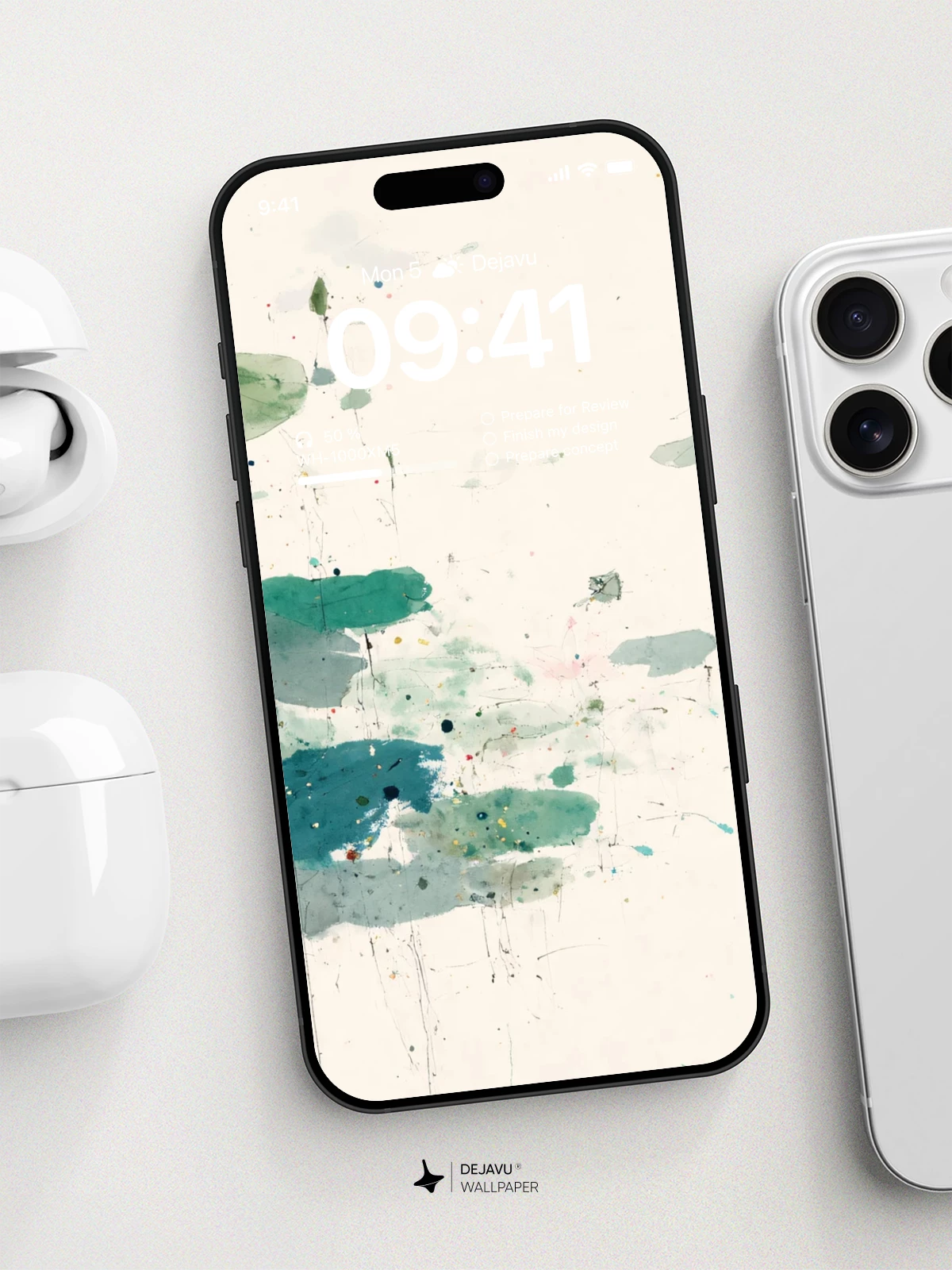 水墨荷叶壁纸4K适用于iPhone锁屏