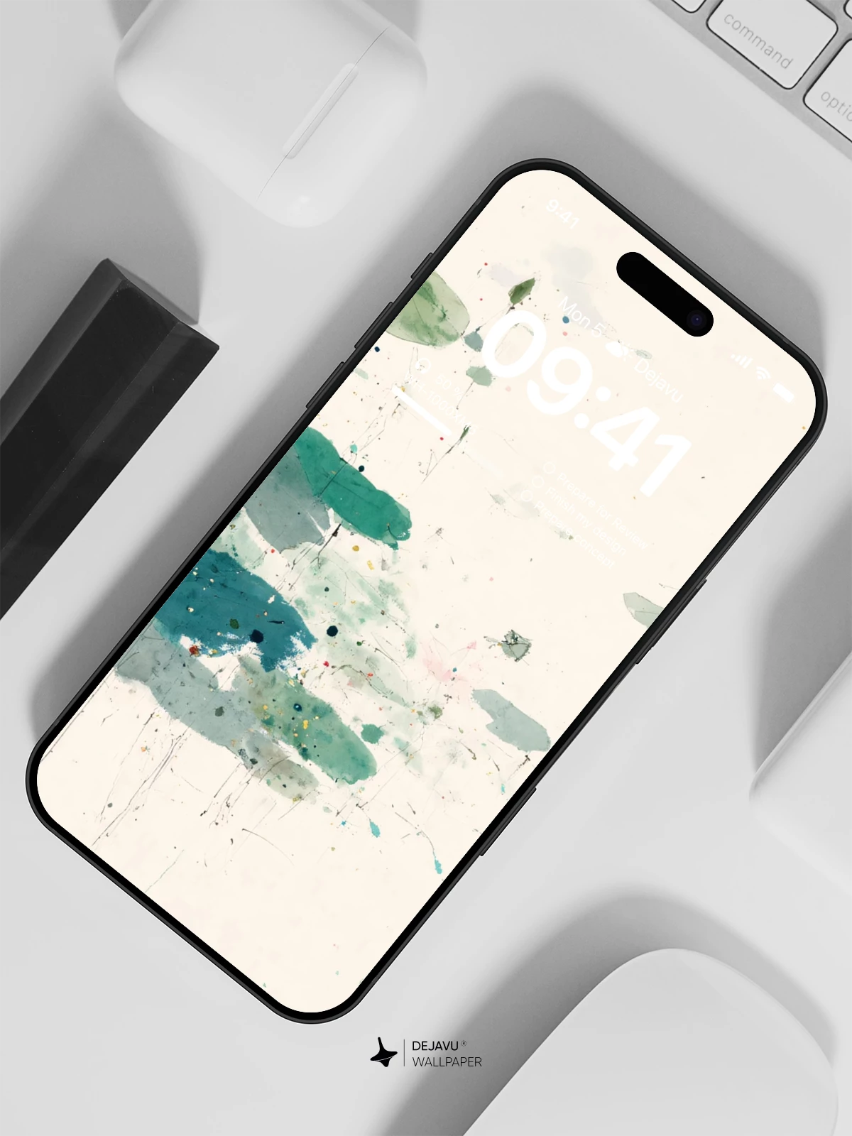 水墨荷叶壁纸4K适用于iPhone锁屏