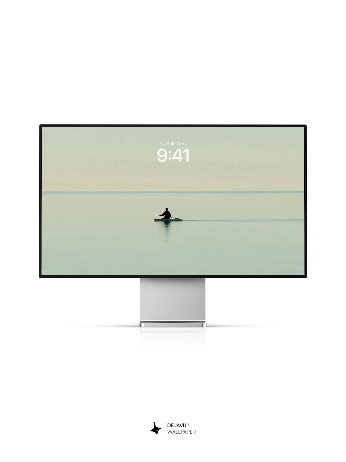 Kayaker Calm Water Wallpaper 4K Minimal Lock Screen