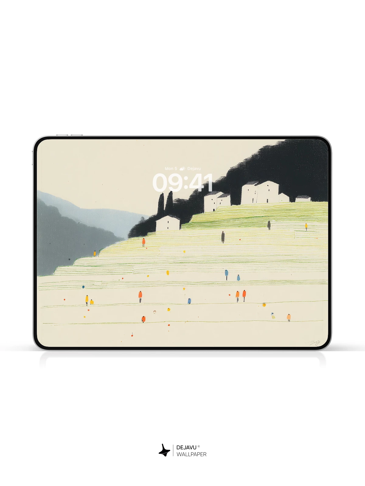 Minimalist Landscape Village Wallpaper 4K for iPhone Lock Screen