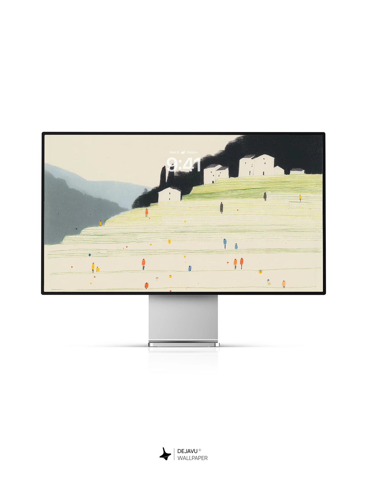 Minimalist Landscape Village Wallpaper 4K for iPhone Lock Screen
