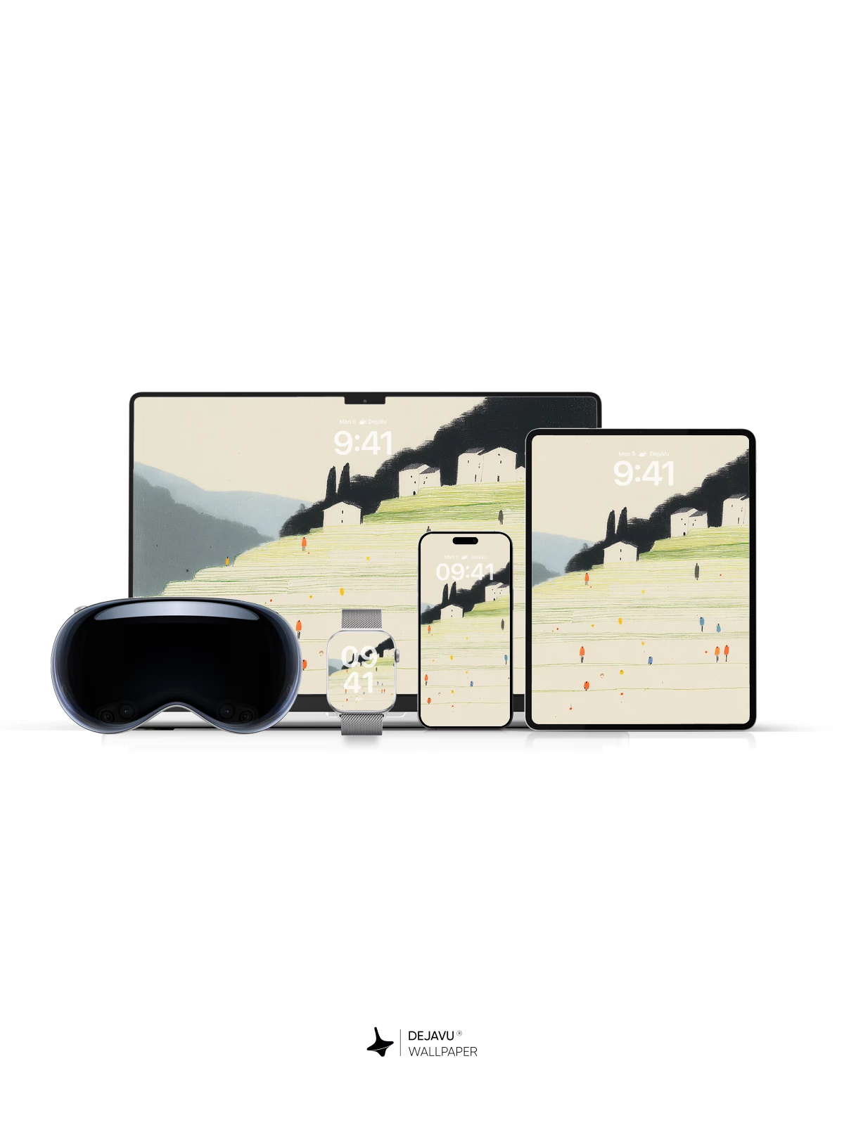 Minimalist Landscape Village Wallpaper 4K for iPhone Lock Screen