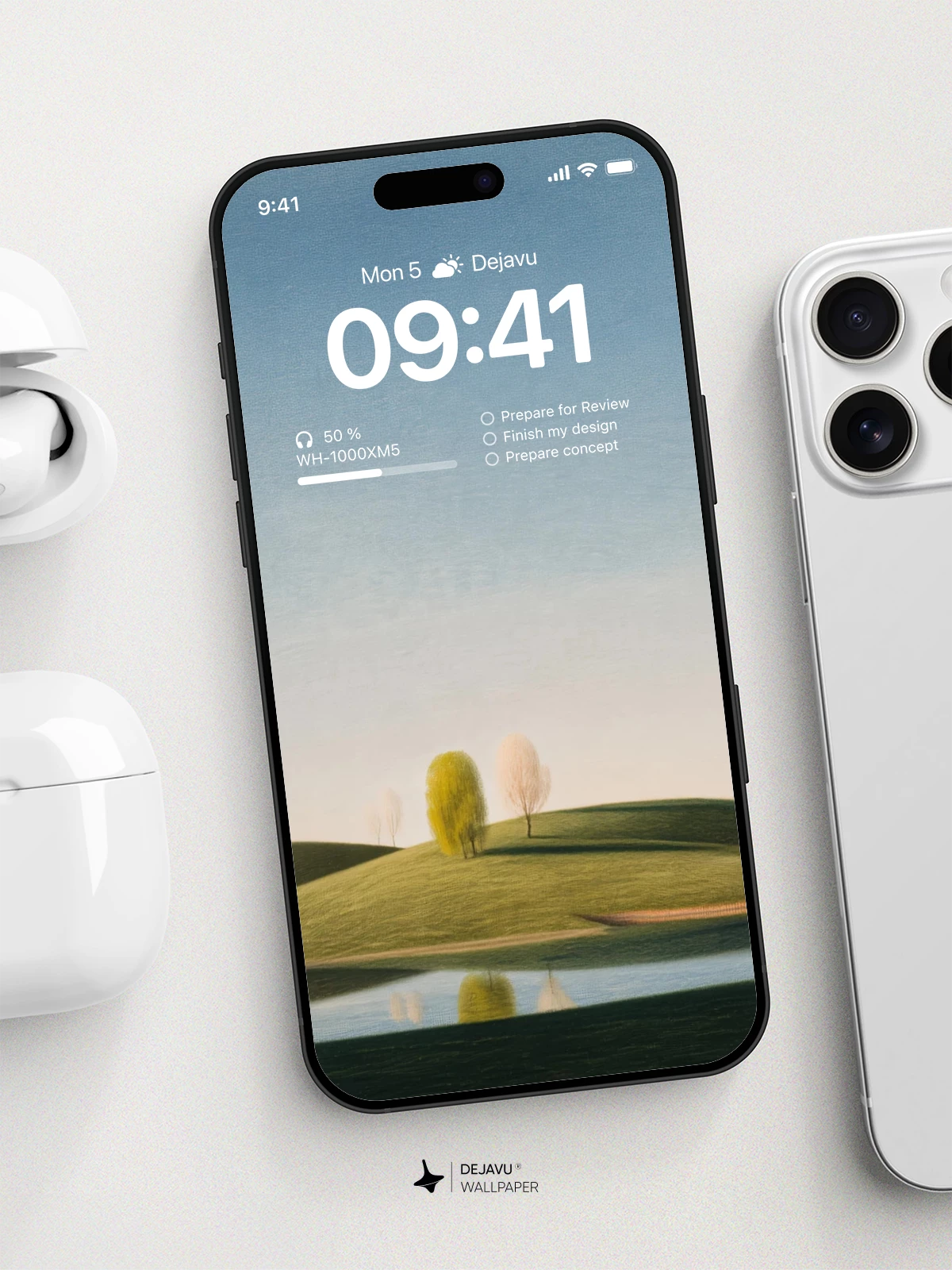 宁静山丘湖泊壁纸 4K 适用于iPhone锁屏