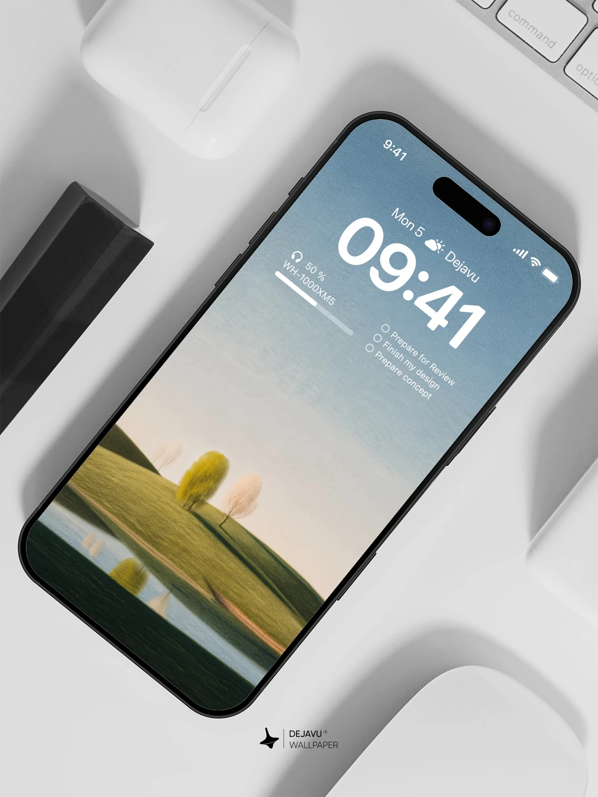 宁静山丘湖泊壁纸 4K 适用于iPhone锁屏