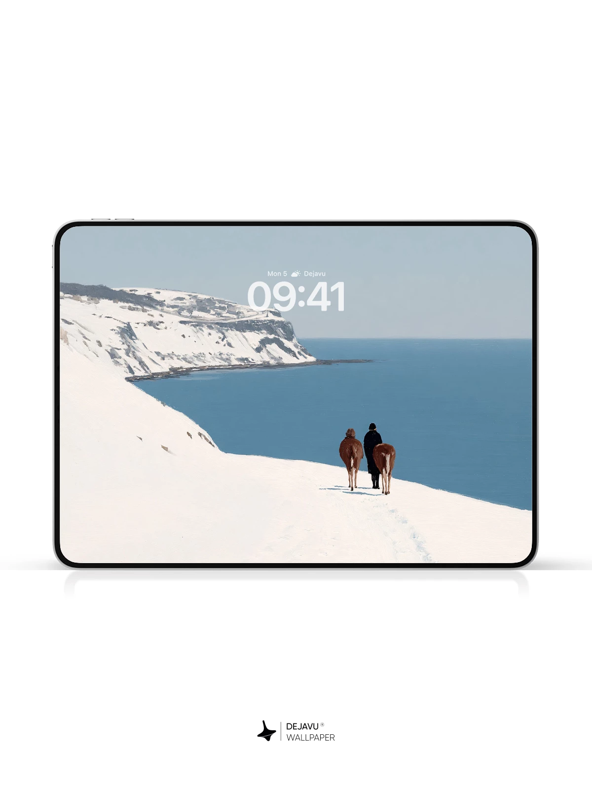 Snowy Cliff Horses Wallpaper 4K for Mobile Background