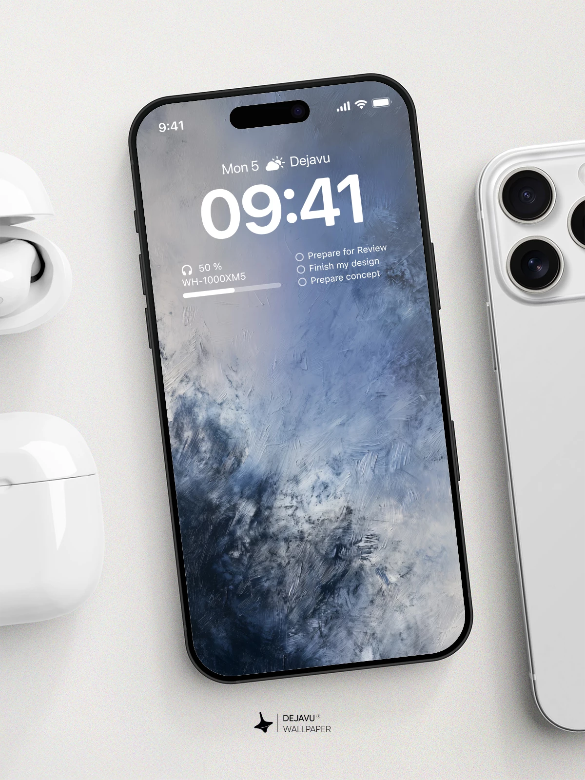 Abstract Blue Clouds Wallpaper 4K for iPhone Lock Screen