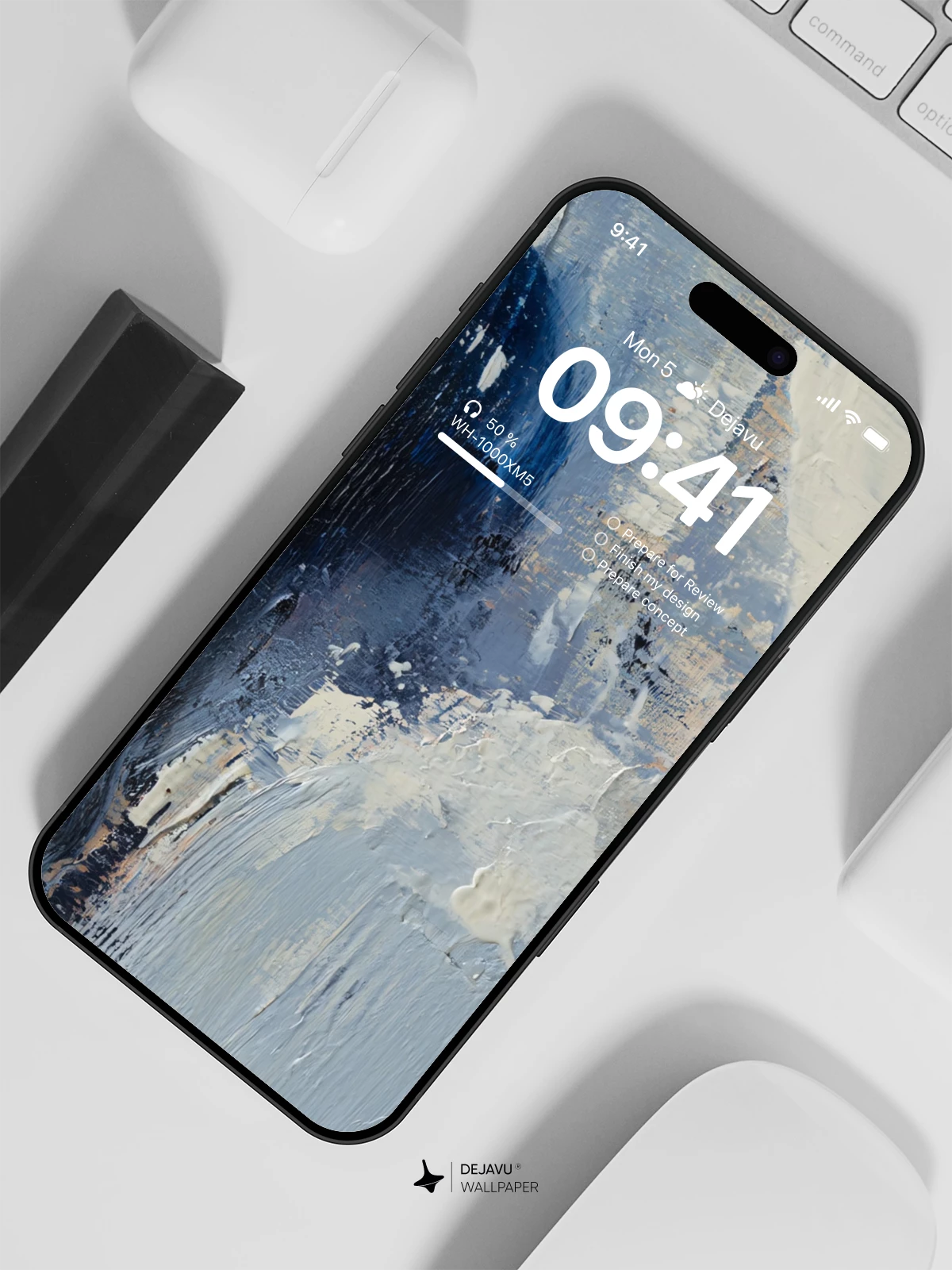 Abstract Blue and White Oil Painting Wallpaper 4K for Mobile Background