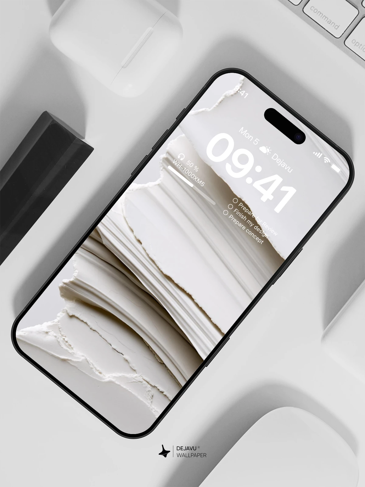 White Paper Stack Wallpaper 4K for iPhone Lock Screen