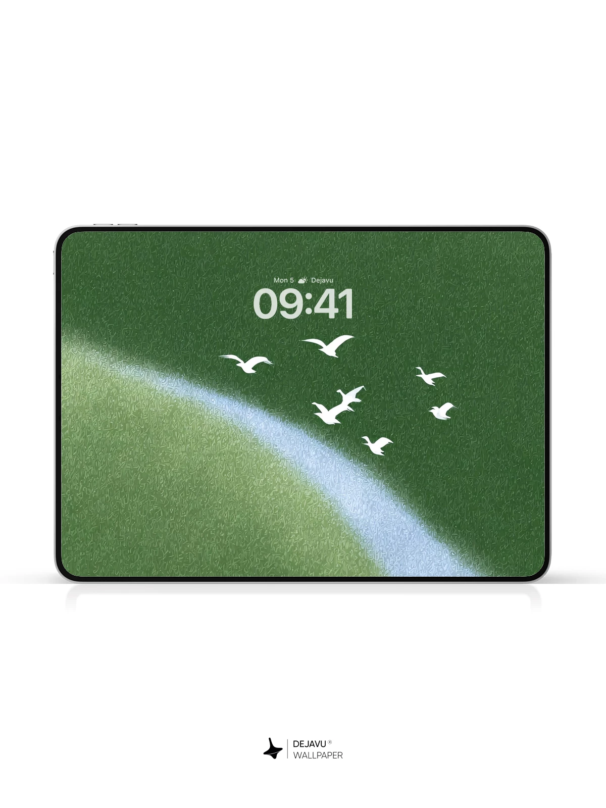 Minimalist Green Landscape Wallpaper 4K for iPhone Lock Screen