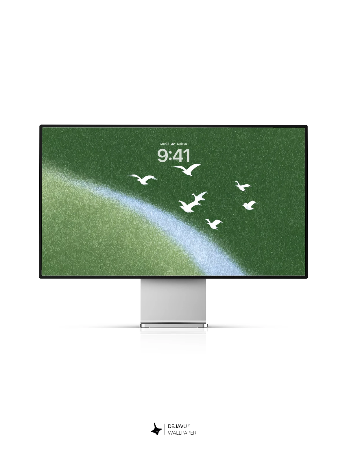 Minimalist Green Landscape Wallpaper 4K for iPhone Lock Screen