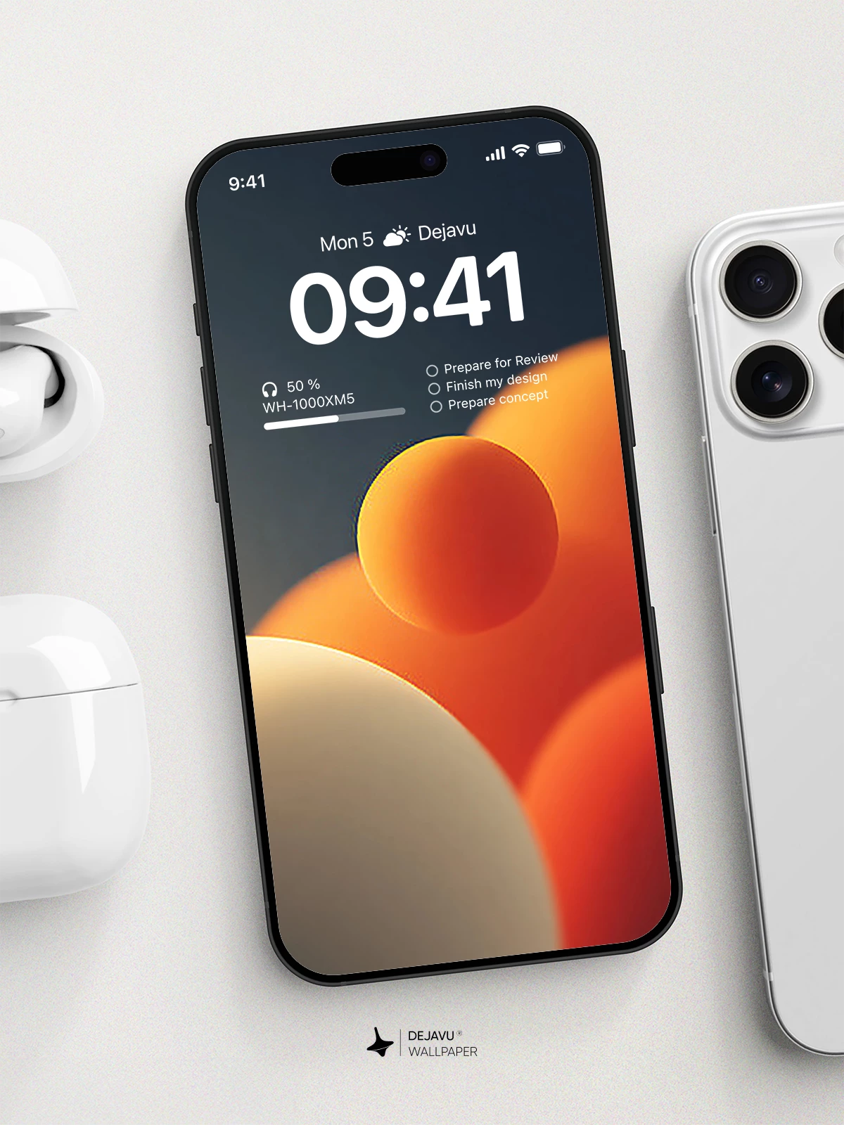 Orange and White Abstract Wallpaper 4K for iPhone Lock Screen