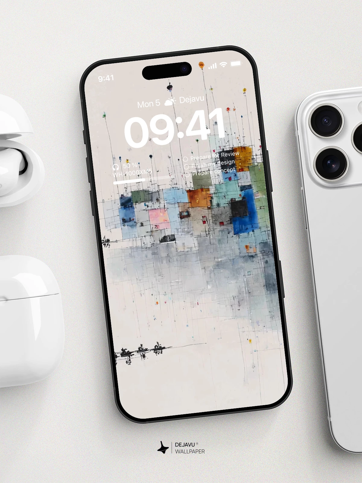 抽象城市景观壁纸4K用于iPhone锁屏