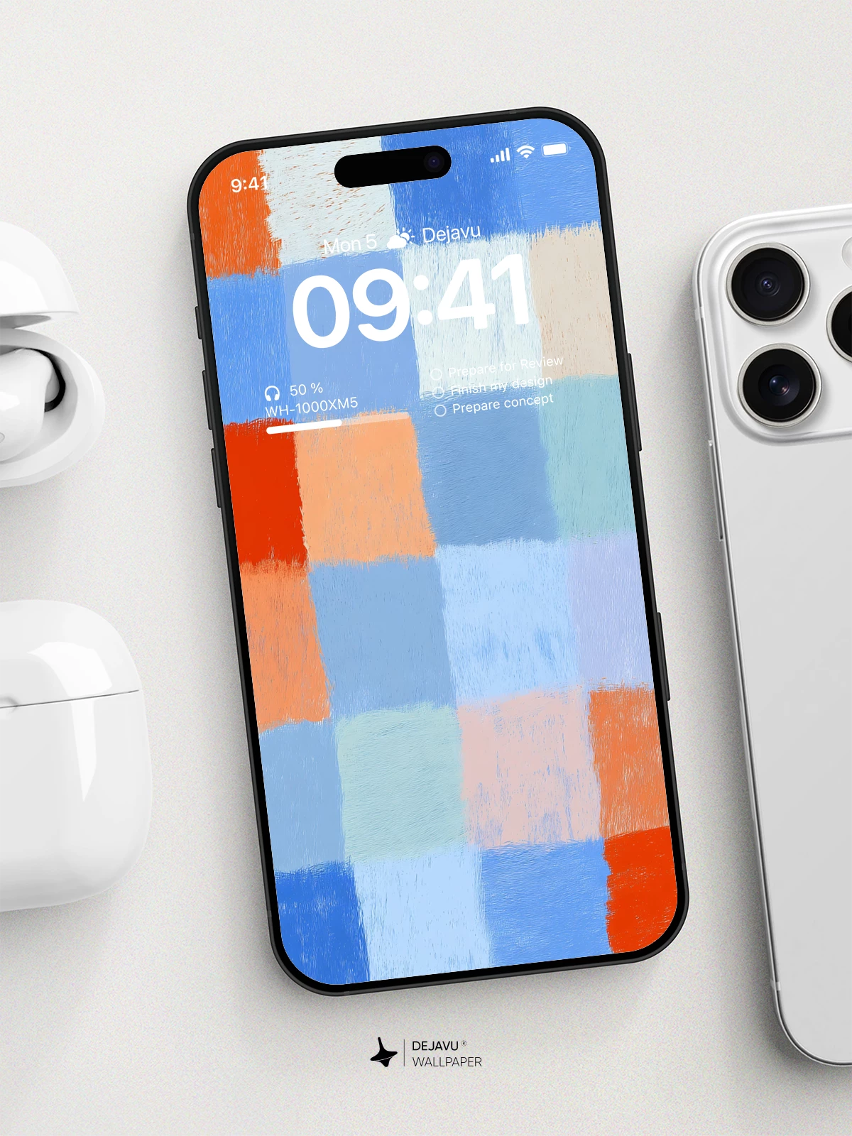 Colorful Grid Wallpaper 4K for iPhone Lock Screen