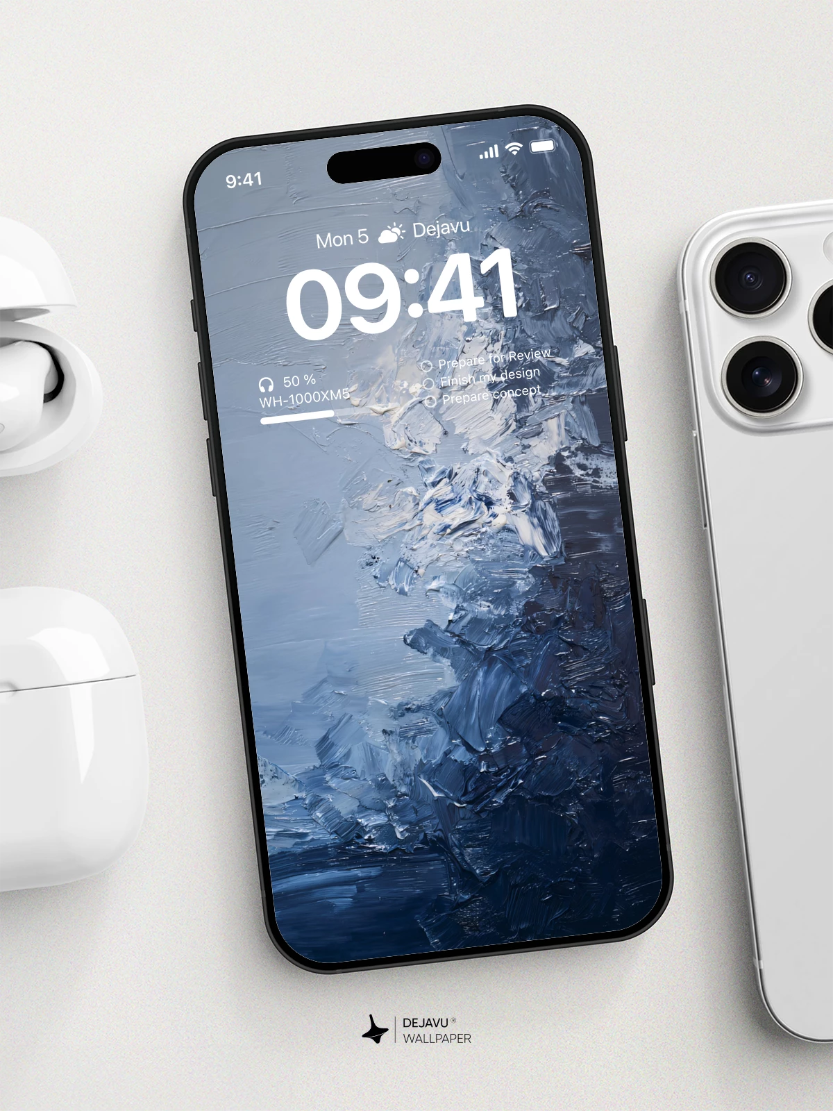 Abstract Blue Oil Painting Wallpaper 4K for iPhone Lock Screen