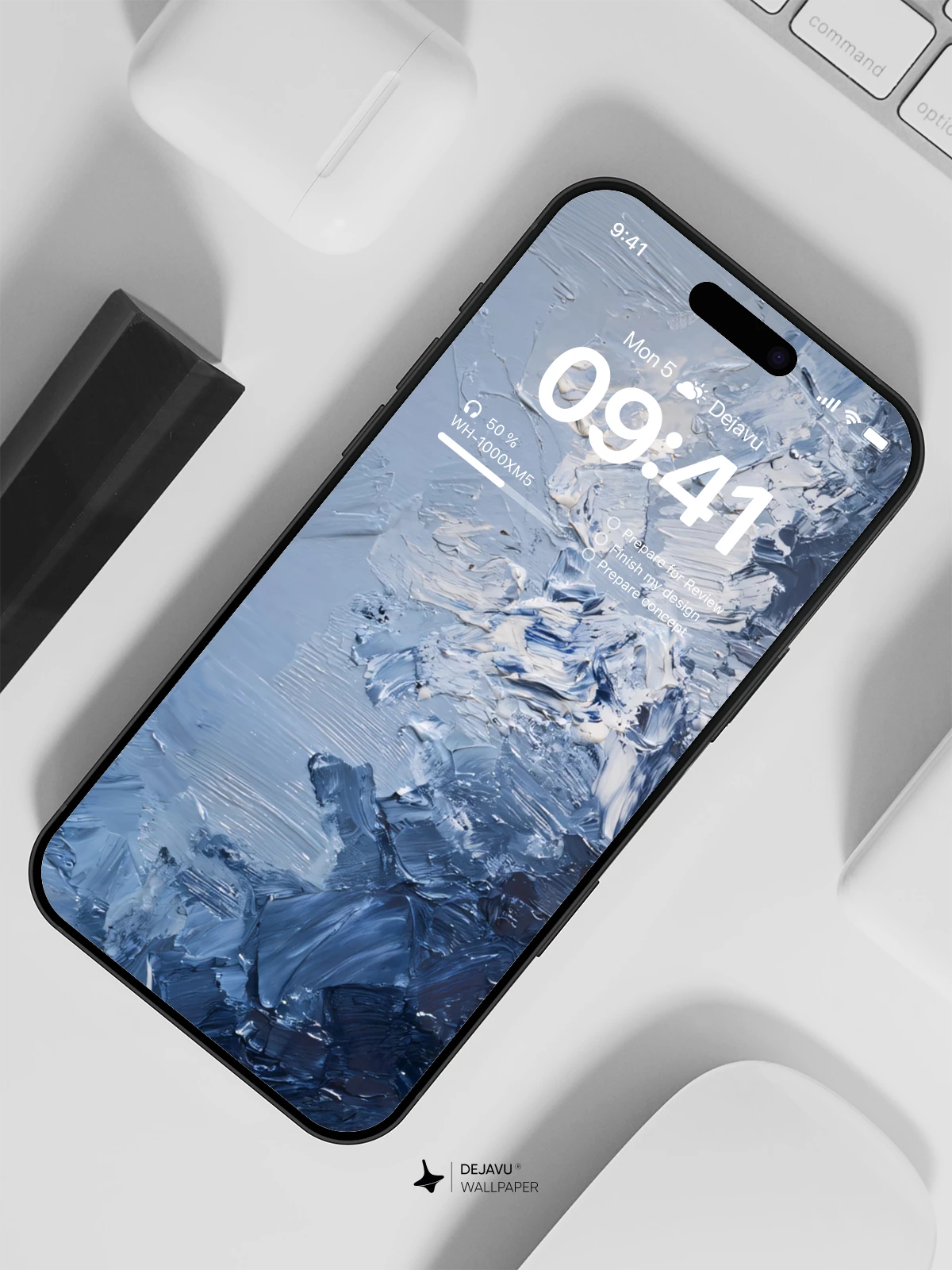 Abstract Blue Oil Painting Wallpaper 4K for iPhone Lock Screen
